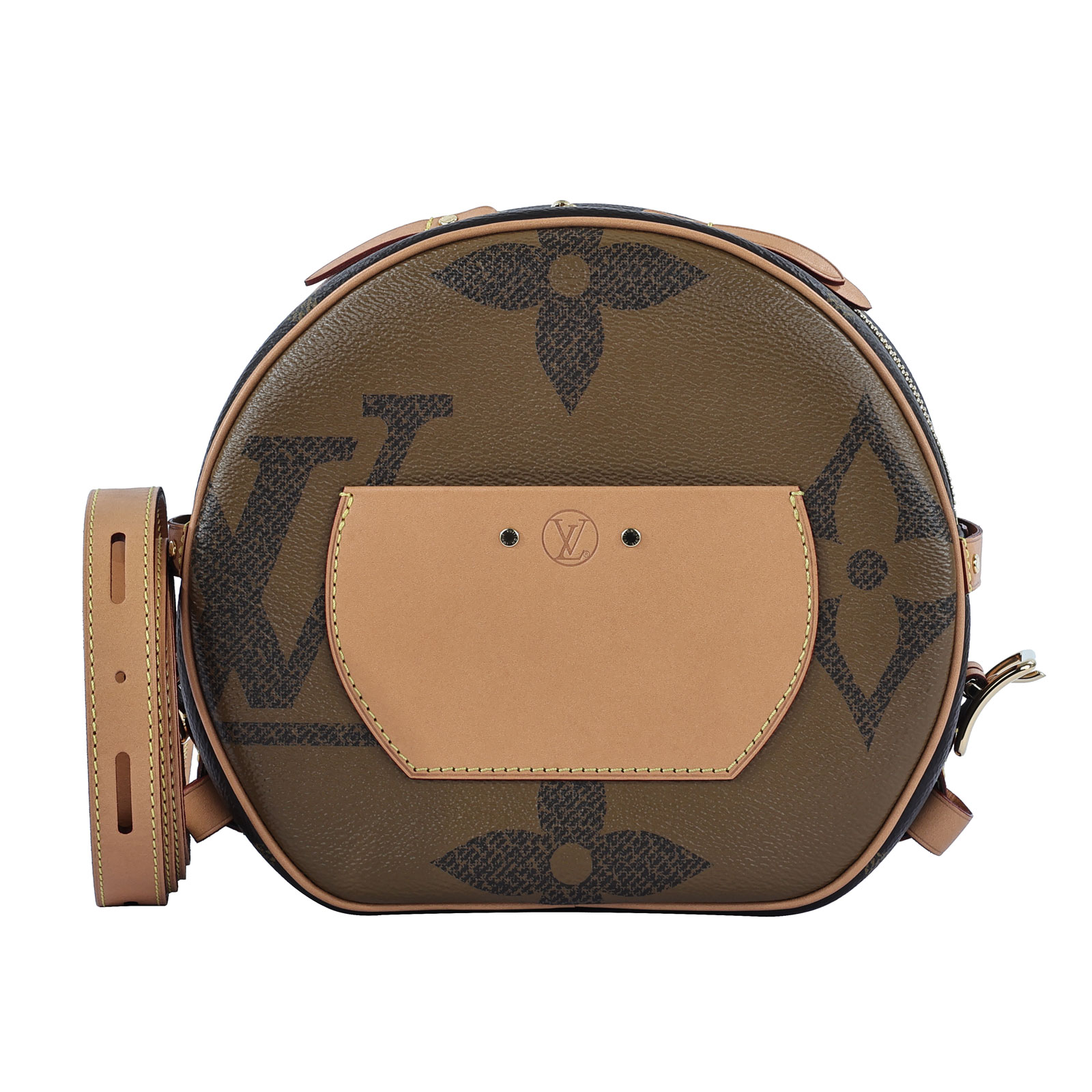 路易威登 LOUIS VUITTON Boite Chapeau Souple MM 大logo圓型肩背包 M44604  DUSTBAG/購買證明/鎖組