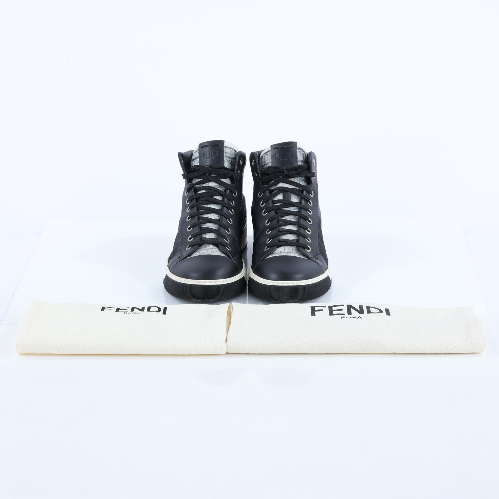 芬迪 FENDI 運動鞋 7E0890_8 黑高筒鞋 防塵袋