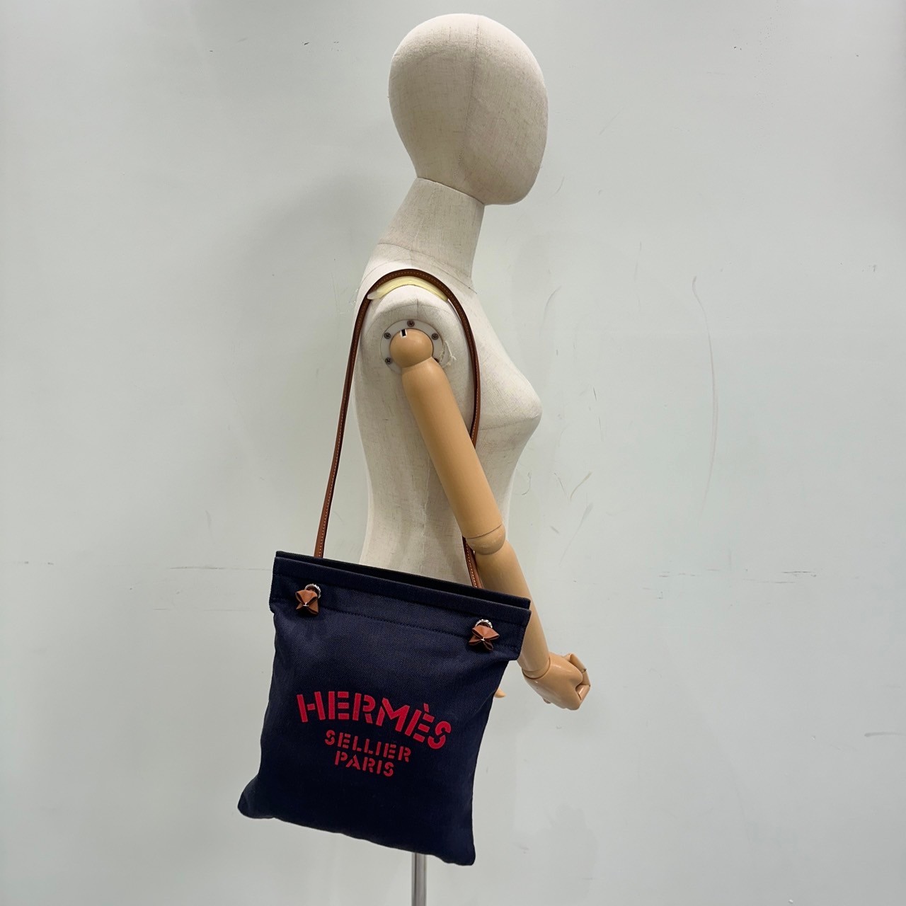 愛馬仕 Hermès Aline Mini 扁包 ALINMI U刻 藍Aline帆布包 無附屬品
