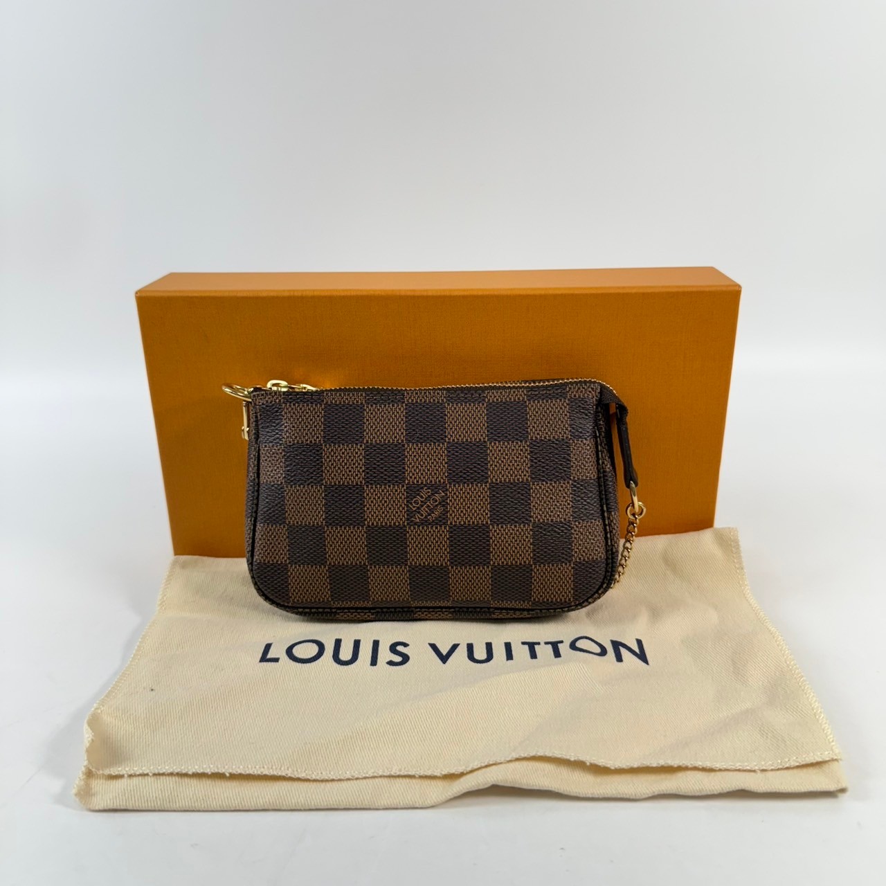 路易威登 LOUIS VUITTON Damier Ebene塗層帆布 鏈帶 迷你小皮包 N58009 棋盤迷你麻將包 原廠盒子/防塵袋