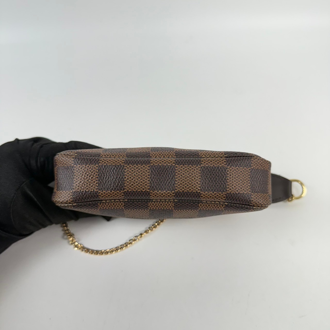 路易威登 LOUIS VUITTON Damier Ebene塗層帆布 鏈帶 迷你小皮包 N58009 棋盤迷你麻將包 原廠盒子/防塵袋