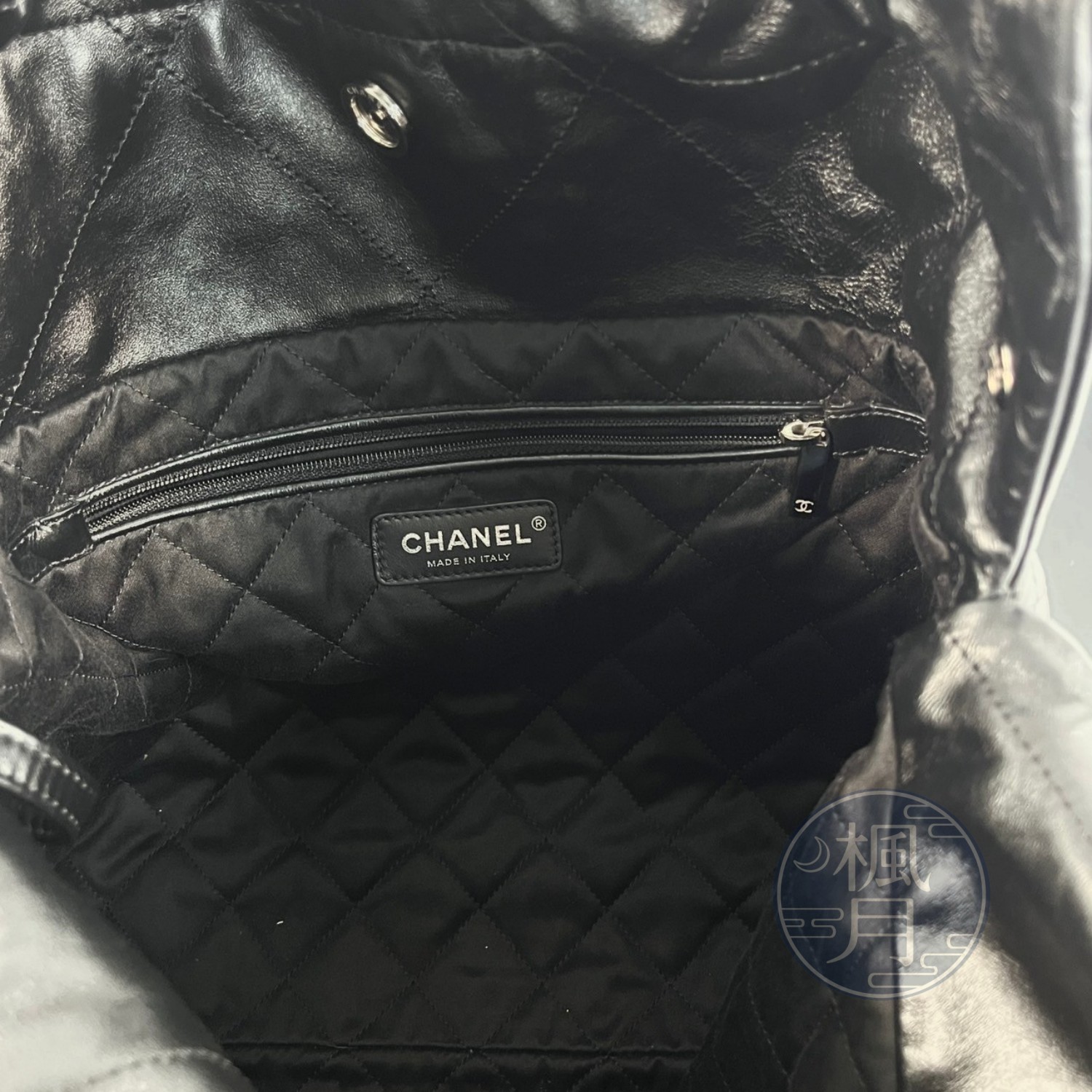 香奈兒 CHANEL 22 中型 束口包  晶片款 SO BLACK 22包 中號 無附屬品