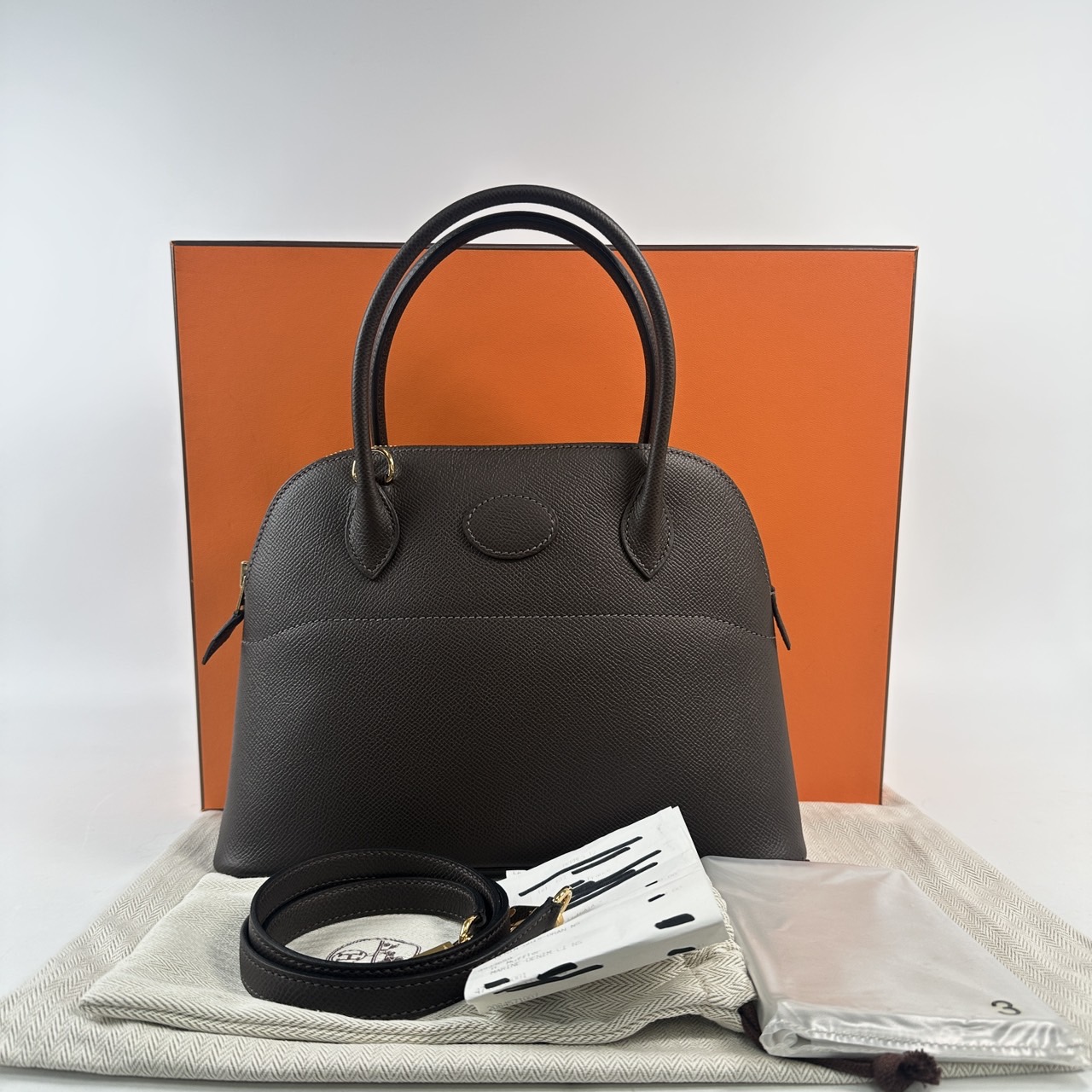 愛馬仕 Hermès Bolide Bag 柏莉包 27 BL27 Z刻 烏木色BOLIDE27 原廠盒子/購買證明