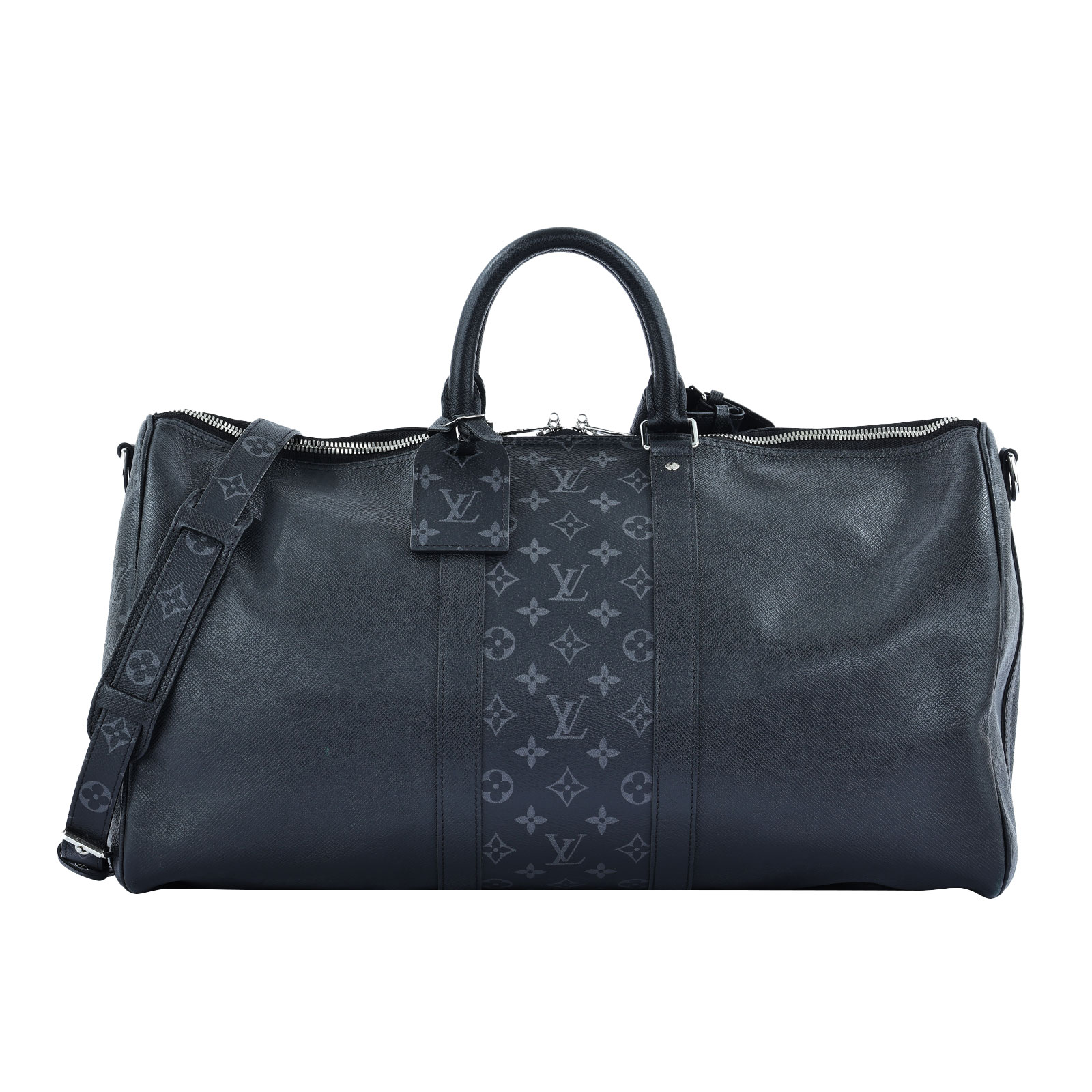 路易威登 LOUIS VUITTON Keepall Bandoulière 50 波士頓包  旅行袋 黑色 M53763 晶片款  防塵袋/背帶/鎖組