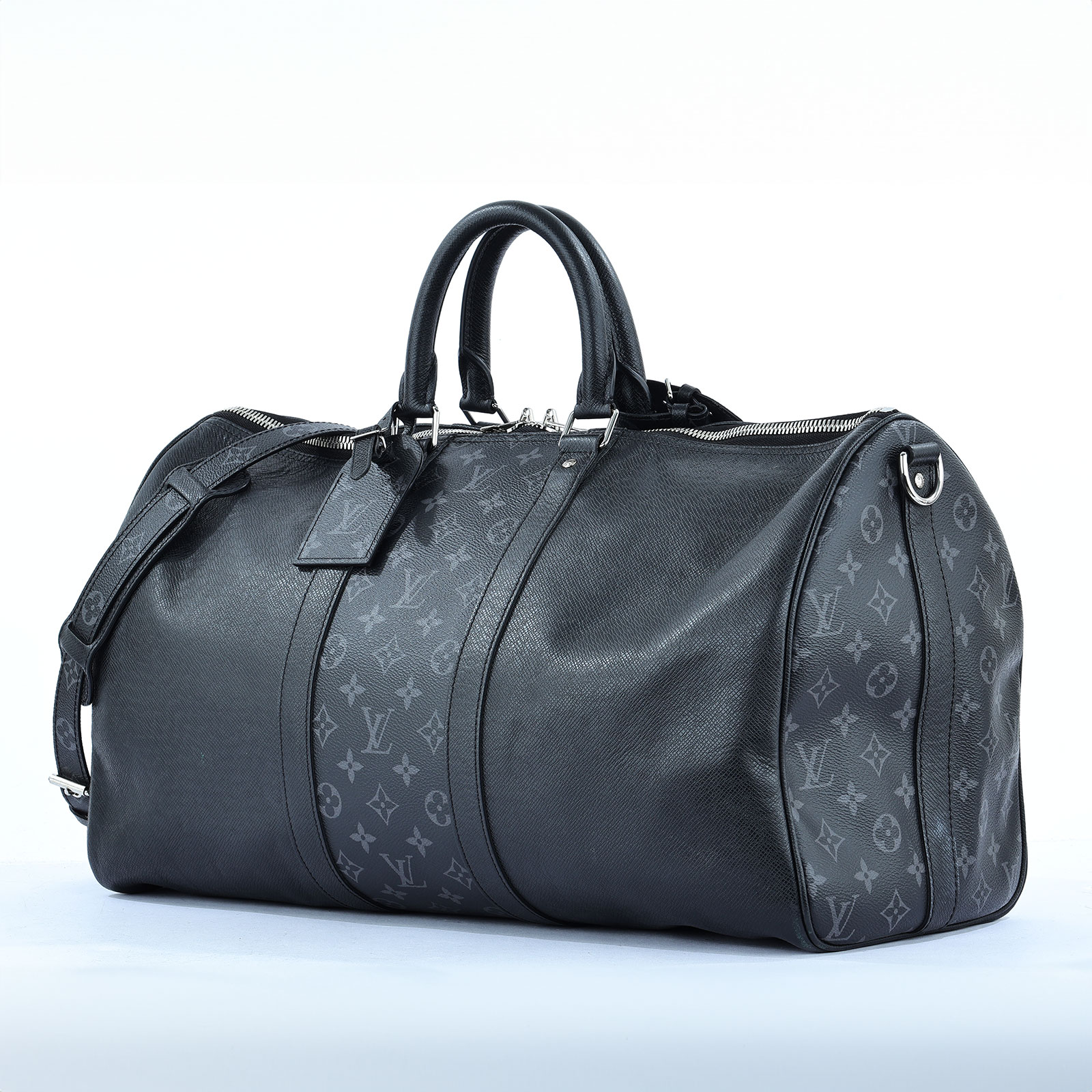 路易威登 LOUIS VUITTON Keepall Bandoulière 50 波士頓包  旅行袋 黑色 M53763 晶片款  防塵袋/背帶/鎖組