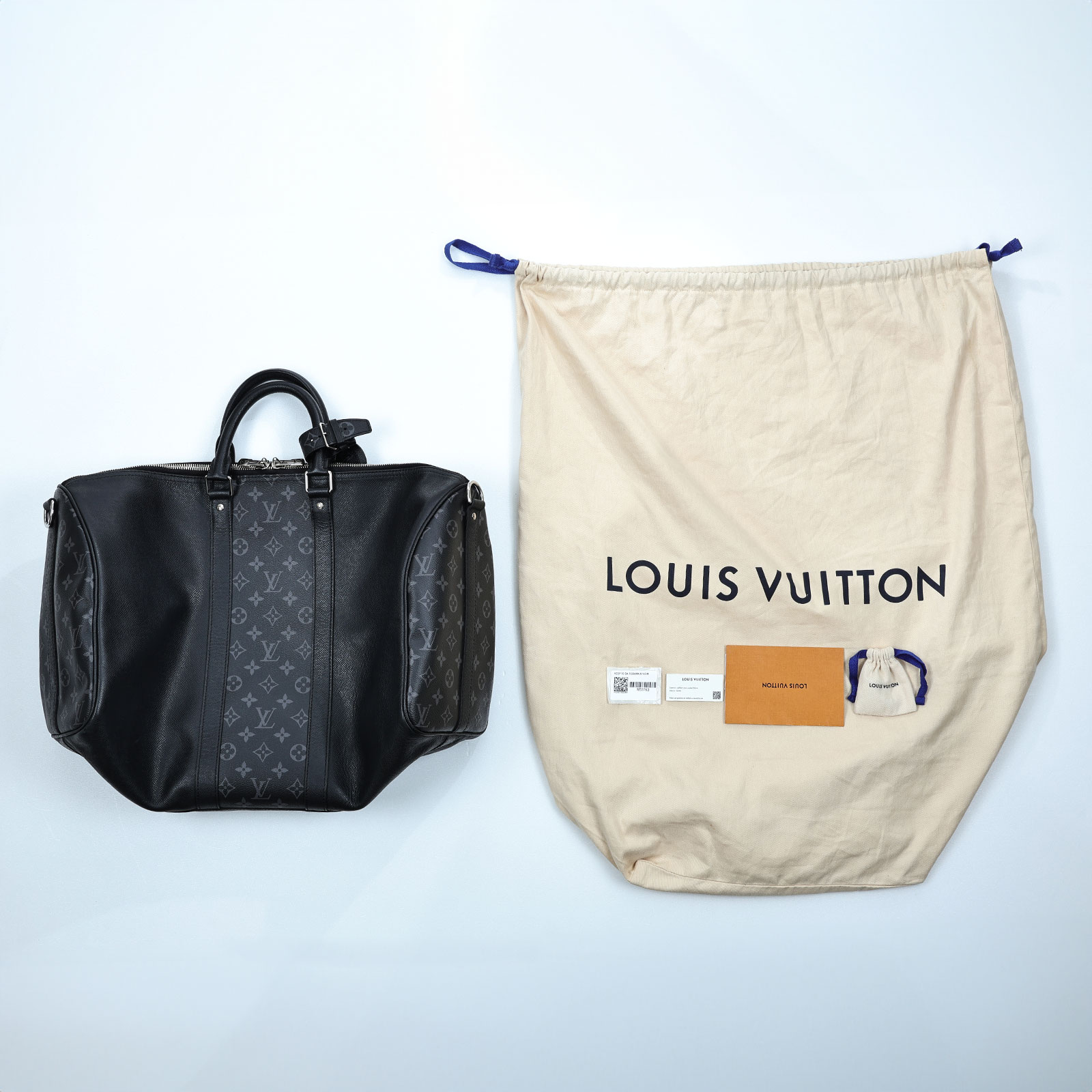 路易威登 LOUIS VUITTON Keepall Bandoulière 50 波士頓包  旅行袋 黑色 M53763 晶片款  防塵袋/背帶/鎖組