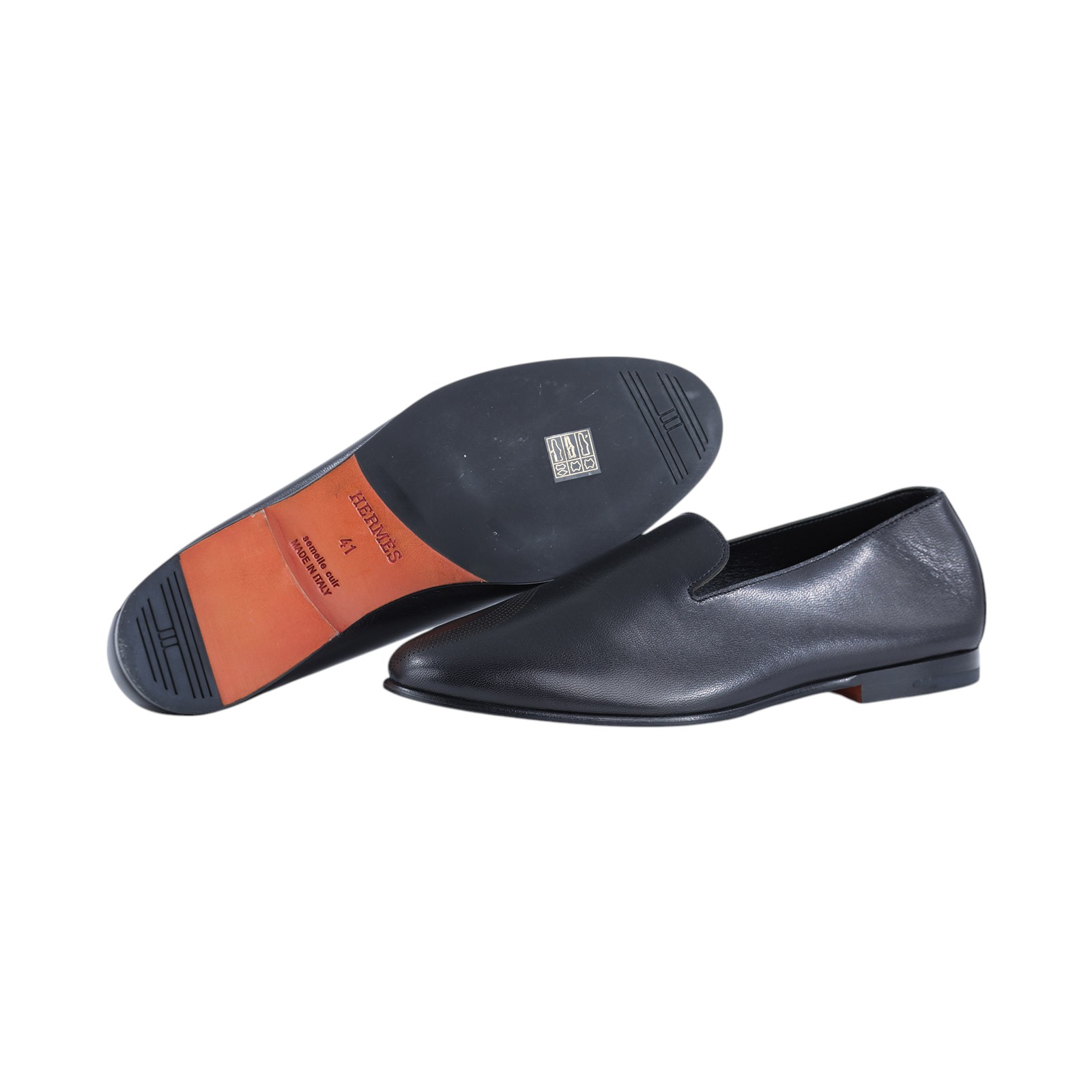 愛馬仕 Hermès Chaîne dAncre 樂福鞋 H241977ZA02410 MB241977ZA2401 黑Imagine皮鞋#41 防塵袋