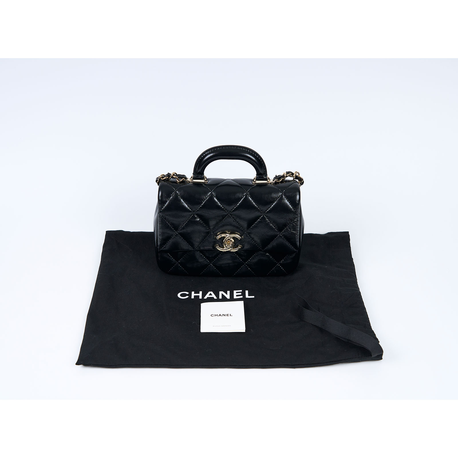 香奈兒 CHANEL 手提 方胖 口蓋包 AS4543 油蠟牛提把口蓋包 防塵袋