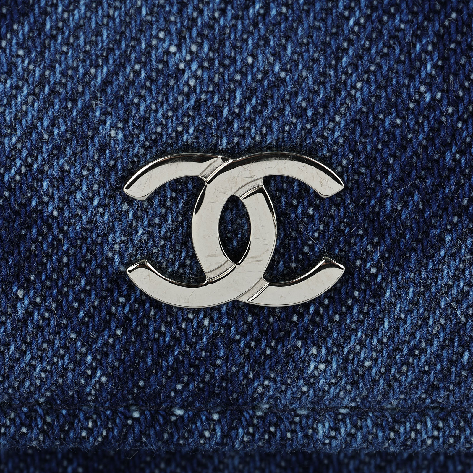 香奈兒 CHANEL 經典鏈子皮夾 菱格紋 CC LOGO AP0250 牛仔WOC 原廠盒子/防塵袋/購買證明