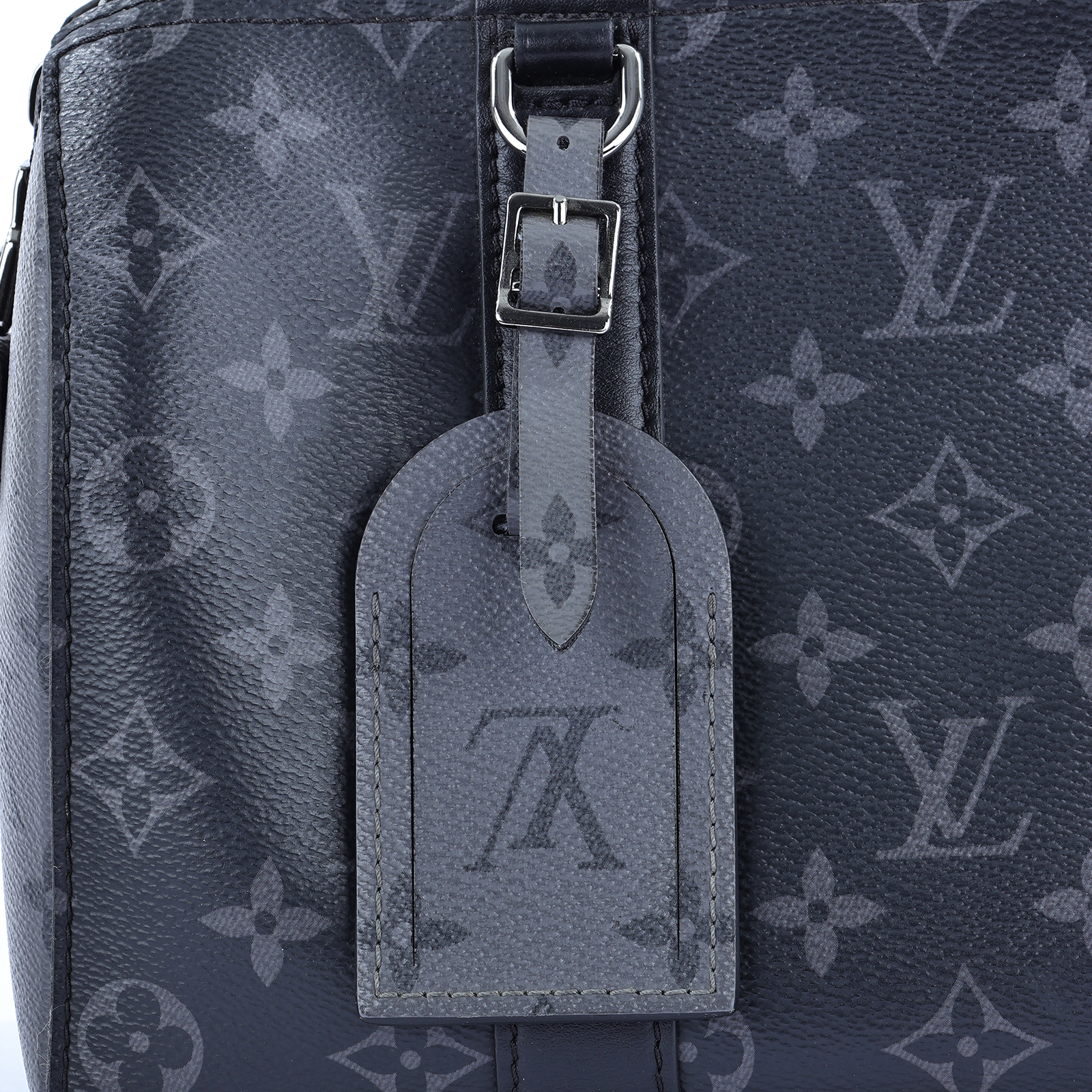 路易威登 LOUIS VUITTON City Keepall Eclipse帆布 拉鍊 斜背包 黑色 M45936 晶片款  防塵袋/原廠盒子/購買證明