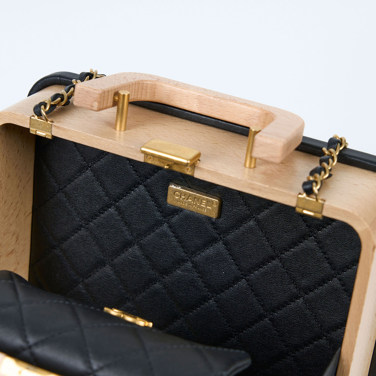 香奈兒 CHANEL Vanity Case 化妝箱 AS2927 晶片款 WOOD VANITY化妝箱 原廠盒子/防塵袋