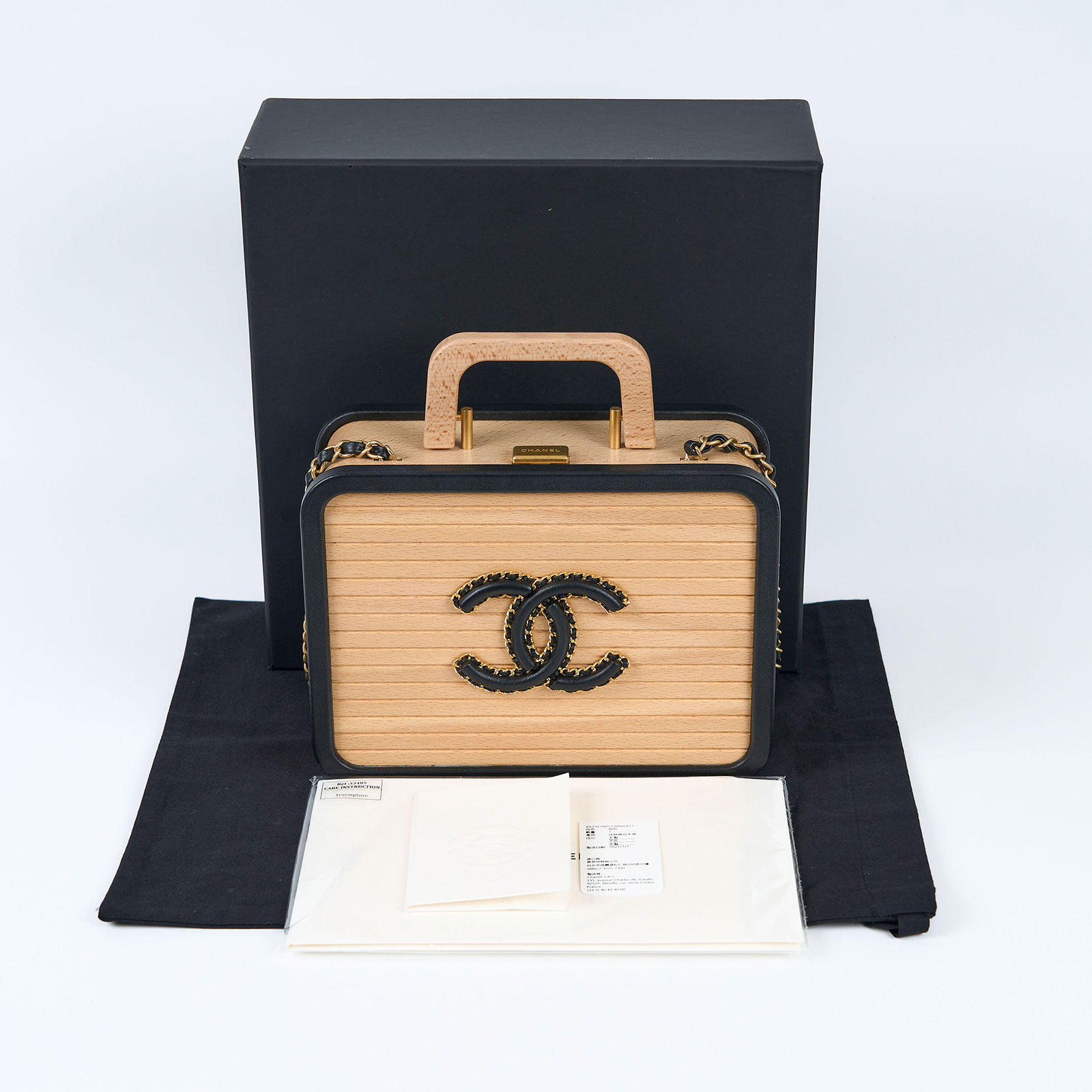 香奈兒 CHANEL Vanity Case 化妝箱 AS2927 晶片款 WOOD VANITY化妝箱 原廠盒子/防塵袋