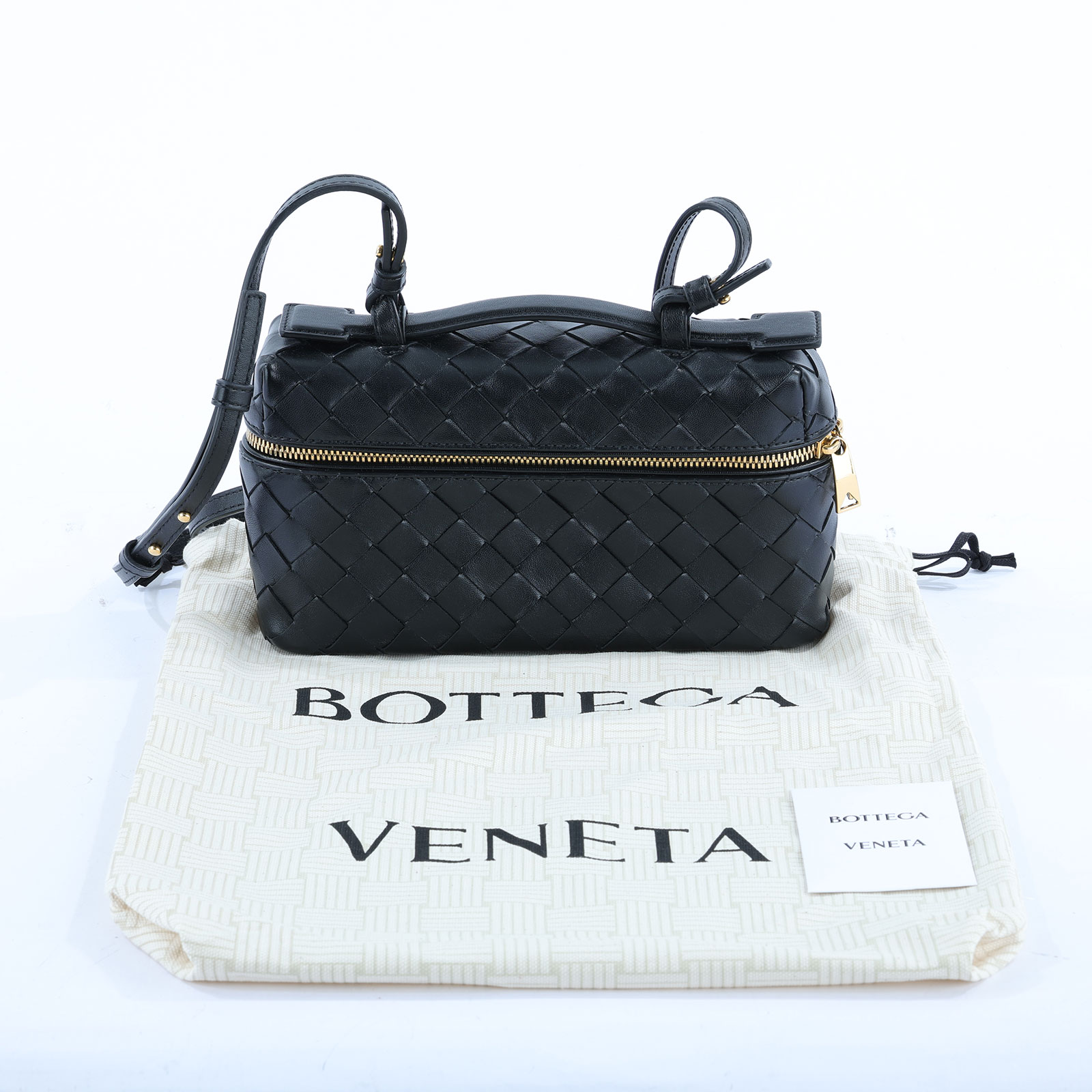 寶緹嘉 BOTTEGA VENETA Bang Bang Vanity 化妝箱 789109 黑編織Bang Bang Vanity Case 防塵袋