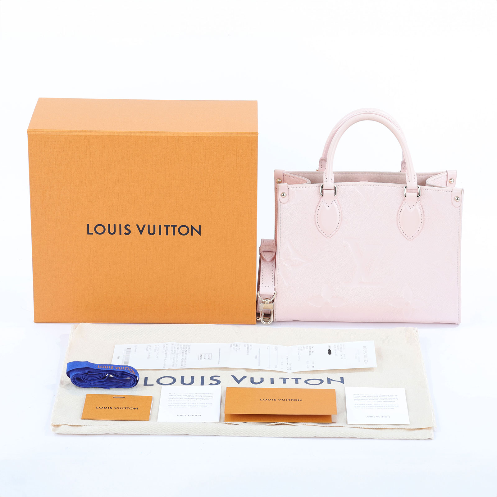 路易威登 LOUIS VUITTON OnTheGo PM 肩背 托特包 粉紅色 M47135 晶片款 粉原花ONTHEGO PM 原廠盒子/防塵袋