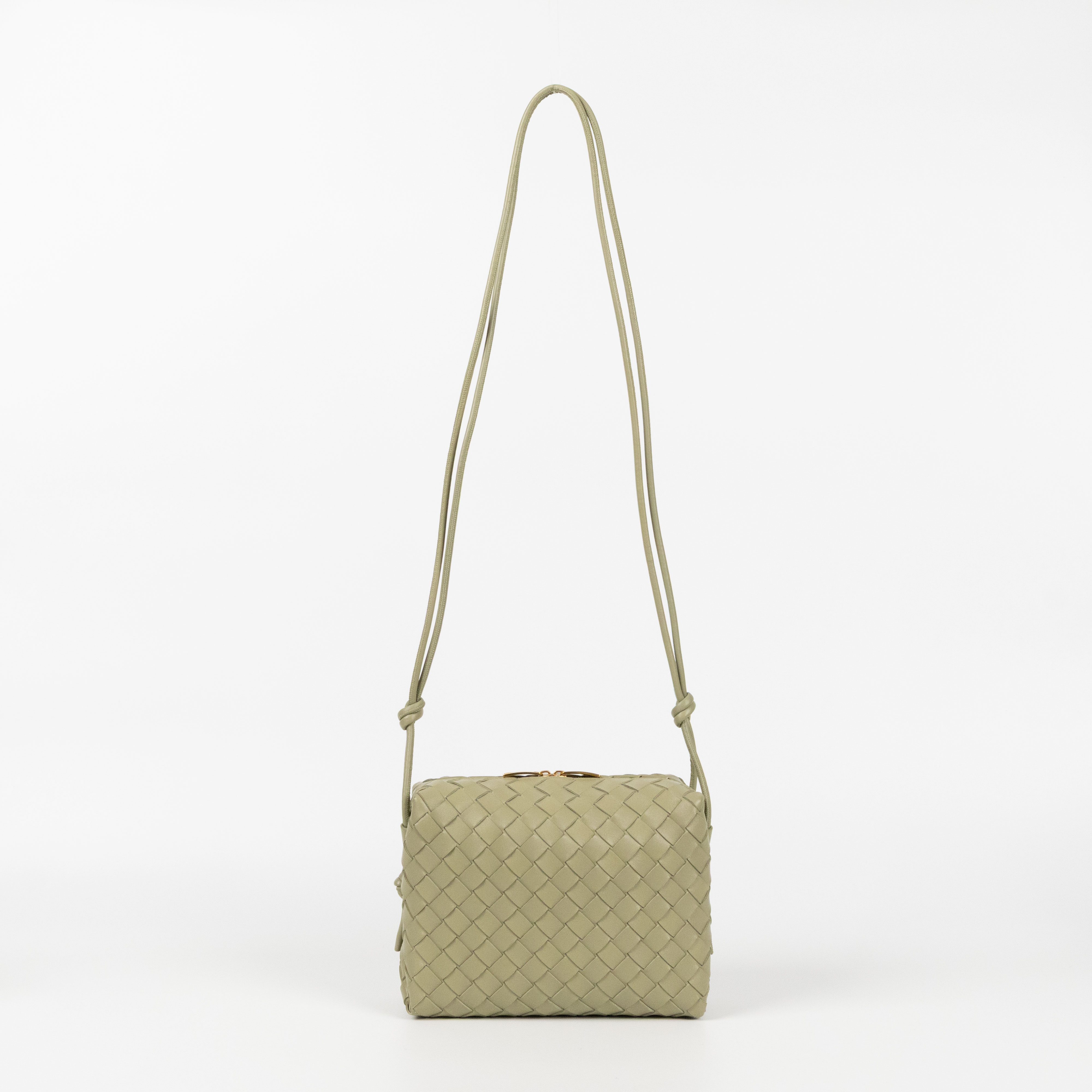寶緹嘉 BOTTEGA VENETA Loop 相機包 小型 723548 綠LOOP 編織包 防塵袋