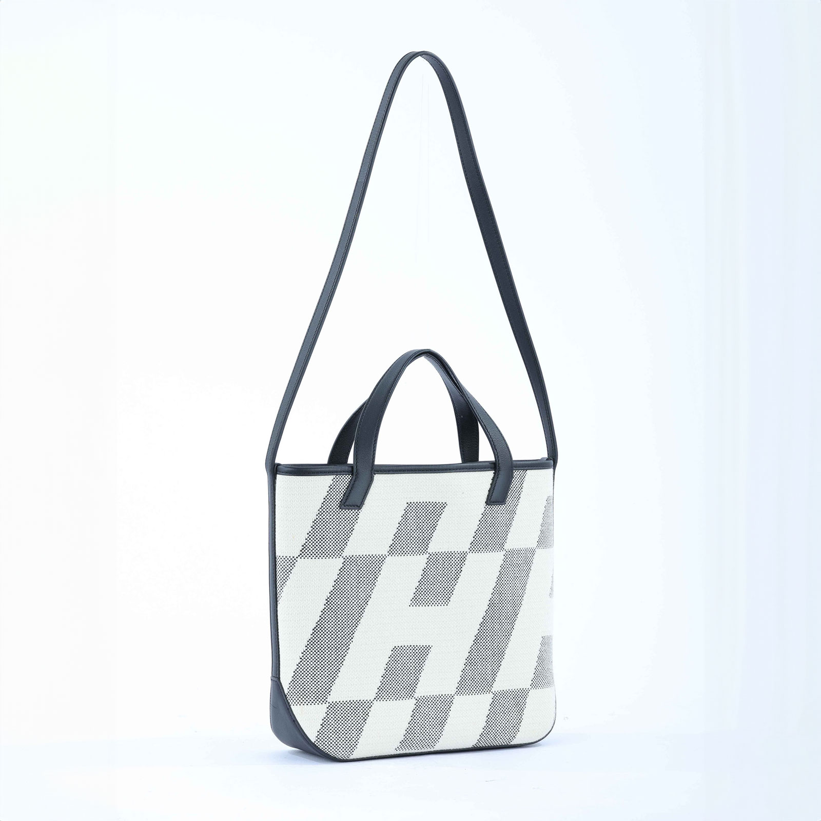 愛馬仕 Hermès Cabas H en Biais 27 CHB27 Z刻 黑白CABAS H BIAIS27 防塵袋