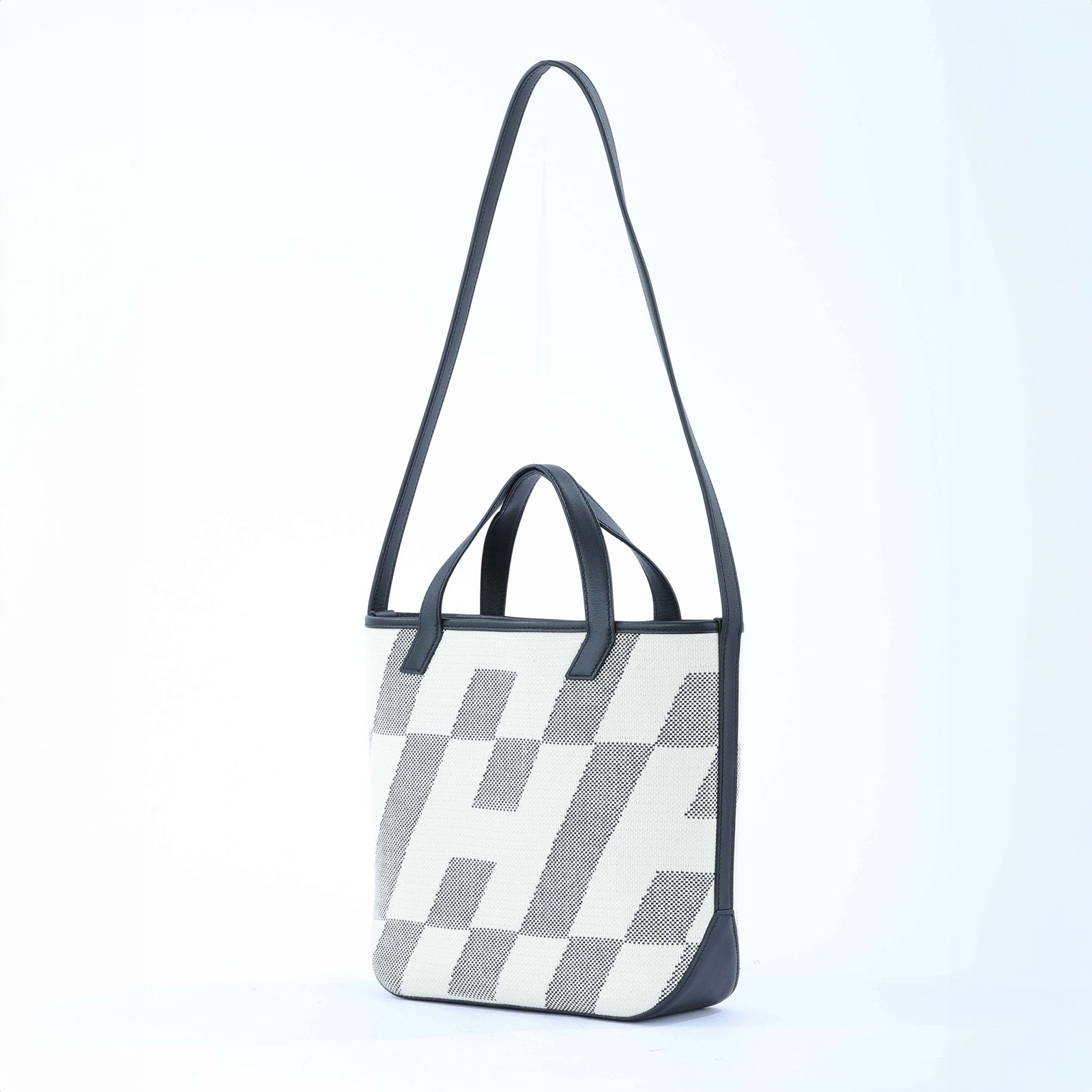 愛馬仕 Hermès Cabas H en Biais 27 CHB27 Z刻 黑白CABAS H BIAIS27 防塵袋