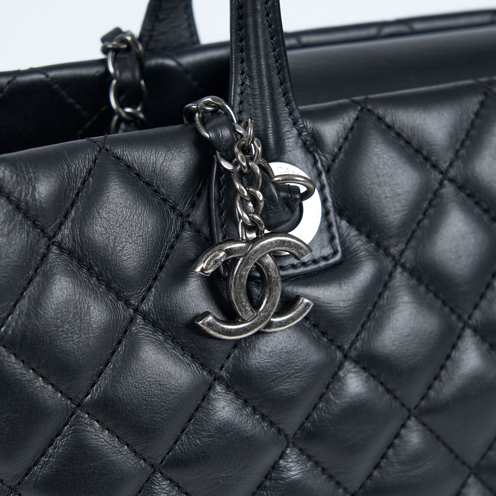 香奈兒 CHANEL 菱格紋 托特包  23開 黑菱格2WAY TOTE 原廠盒子/防塵袋/保證卡