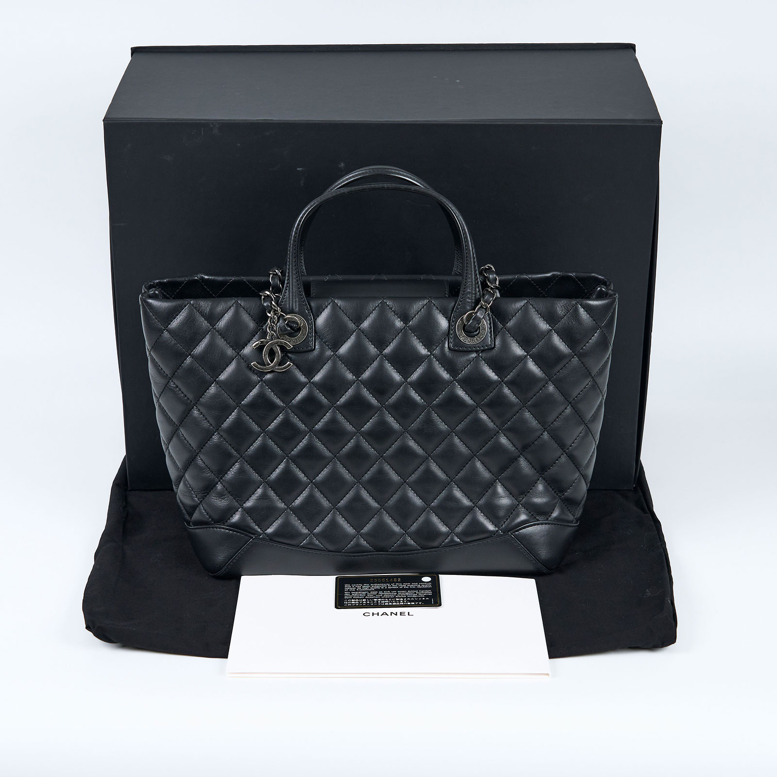 香奈兒 CHANEL 菱格紋 托特包  23開 黑菱格2WAY TOTE 原廠盒子/防塵袋/保證卡