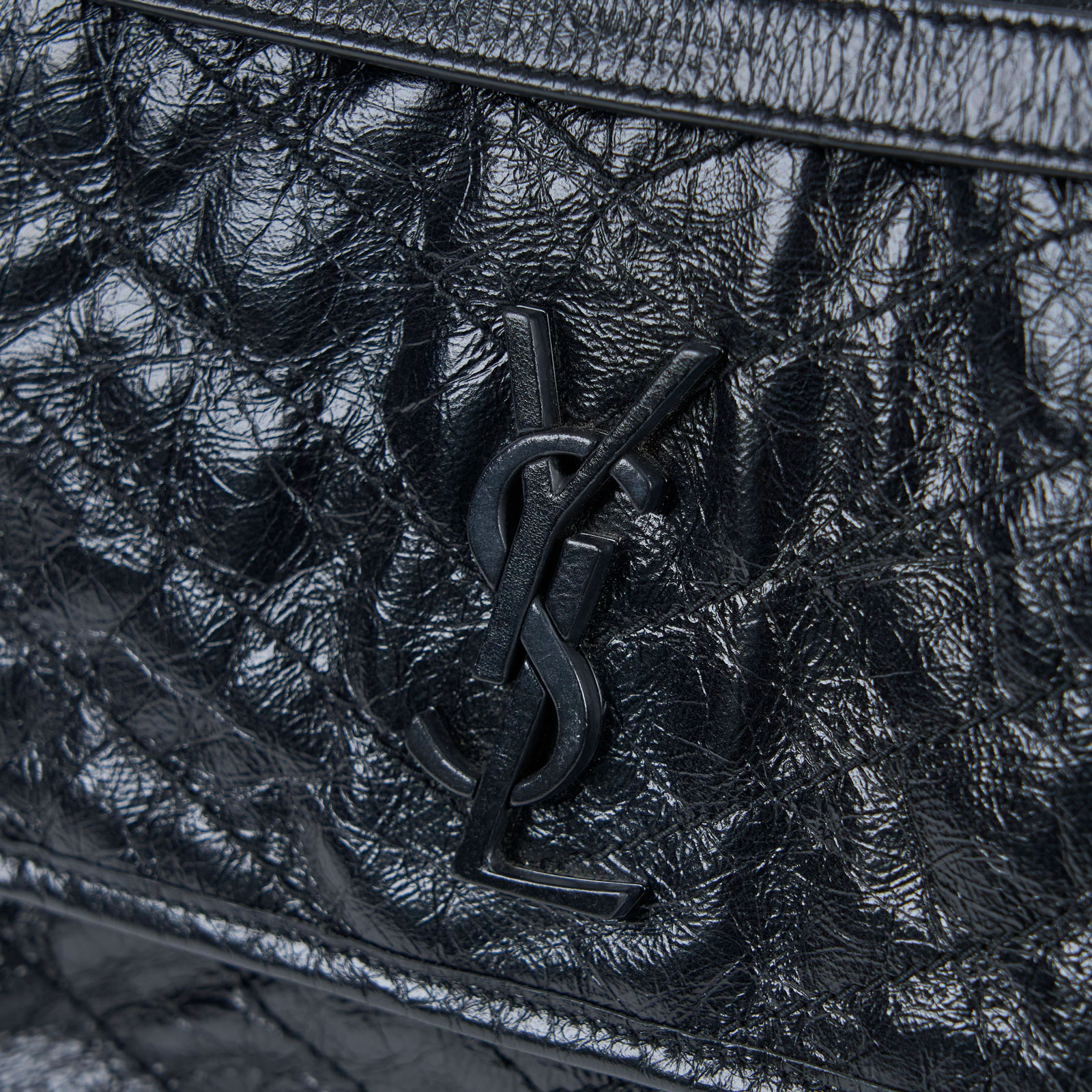 聖羅蘭 YSL SAINT LAURENT NIKI  復古皮革 山型紋 翻蓋 肩背包 中號 498894 ☆黑NIKI MEDIUM 防塵袋/購買證明