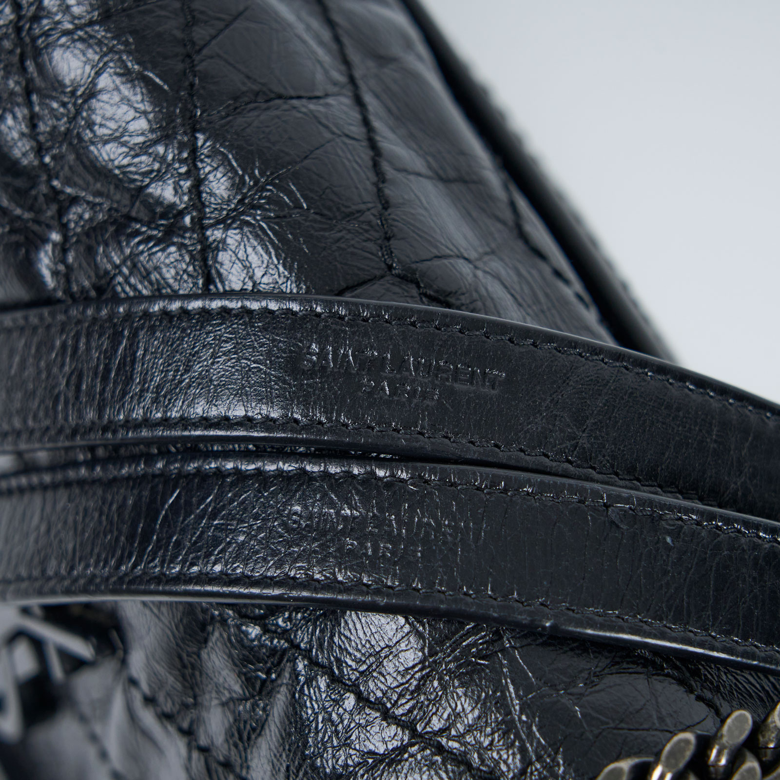 聖羅蘭 YSL SAINT LAURENT NIKI  復古皮革 山型紋 翻蓋 肩背包 中號 498894 ☆黑NIKI MEDIUM 防塵袋/購買證明