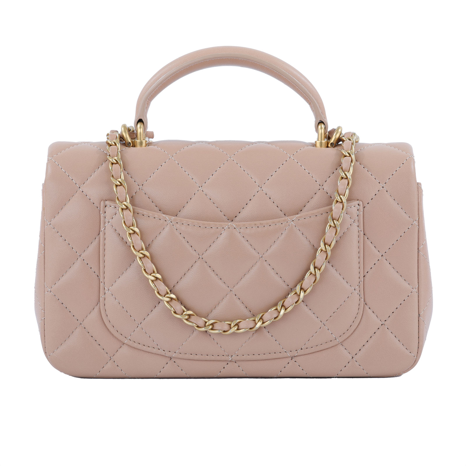 香奈兒 CHANEL Coco 20  肩背 斜背 迷你 口蓋包 AS2431 晶片款 奶茶色提把COCO20 原廠盒子/防塵袋/購買證明影本