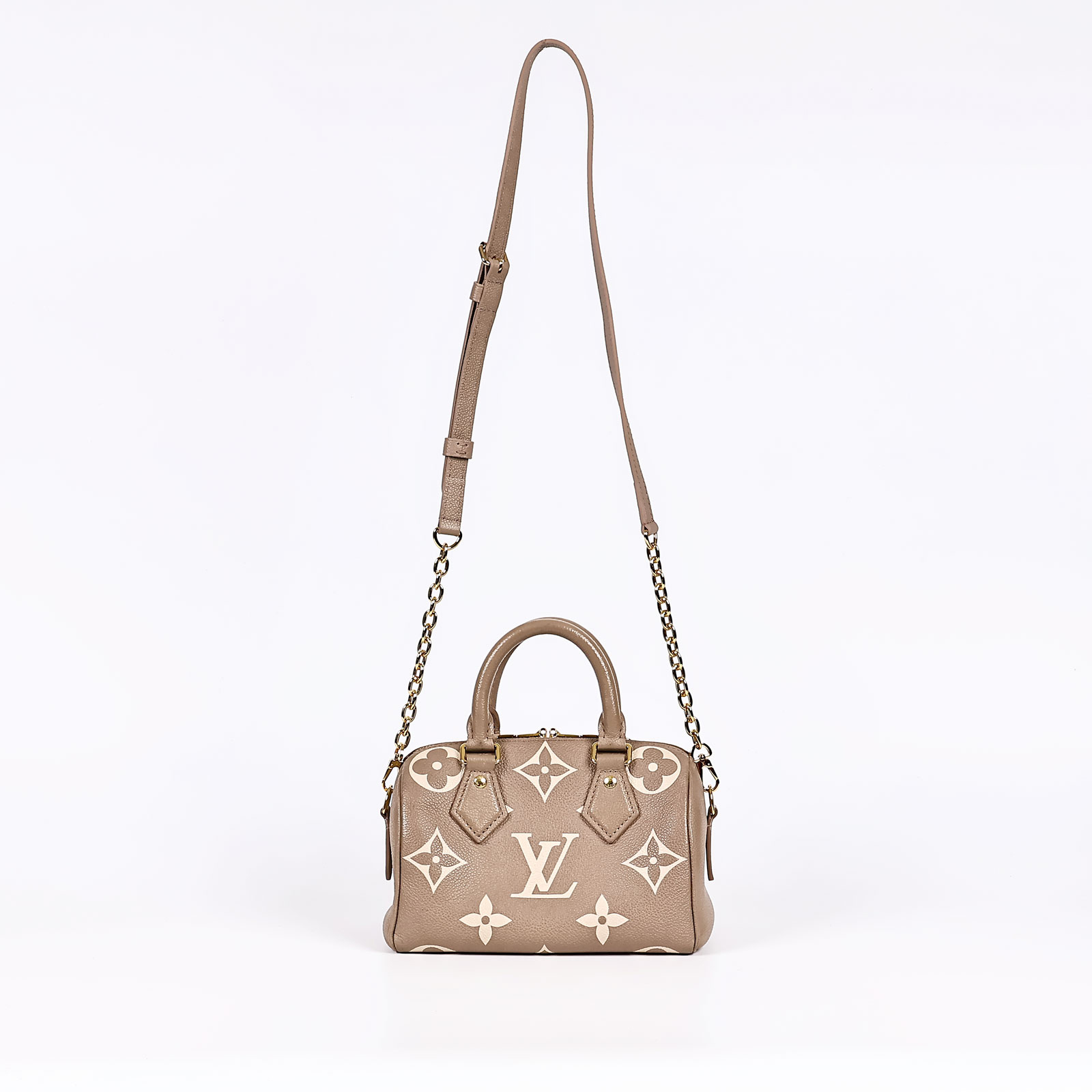 路易威登 LOUIS VUITTON Speedy Bandoulière  20 雙色 手提 斜背 波士頓包 M46575 晶片款  原廠盒子/購買證明/鎖組