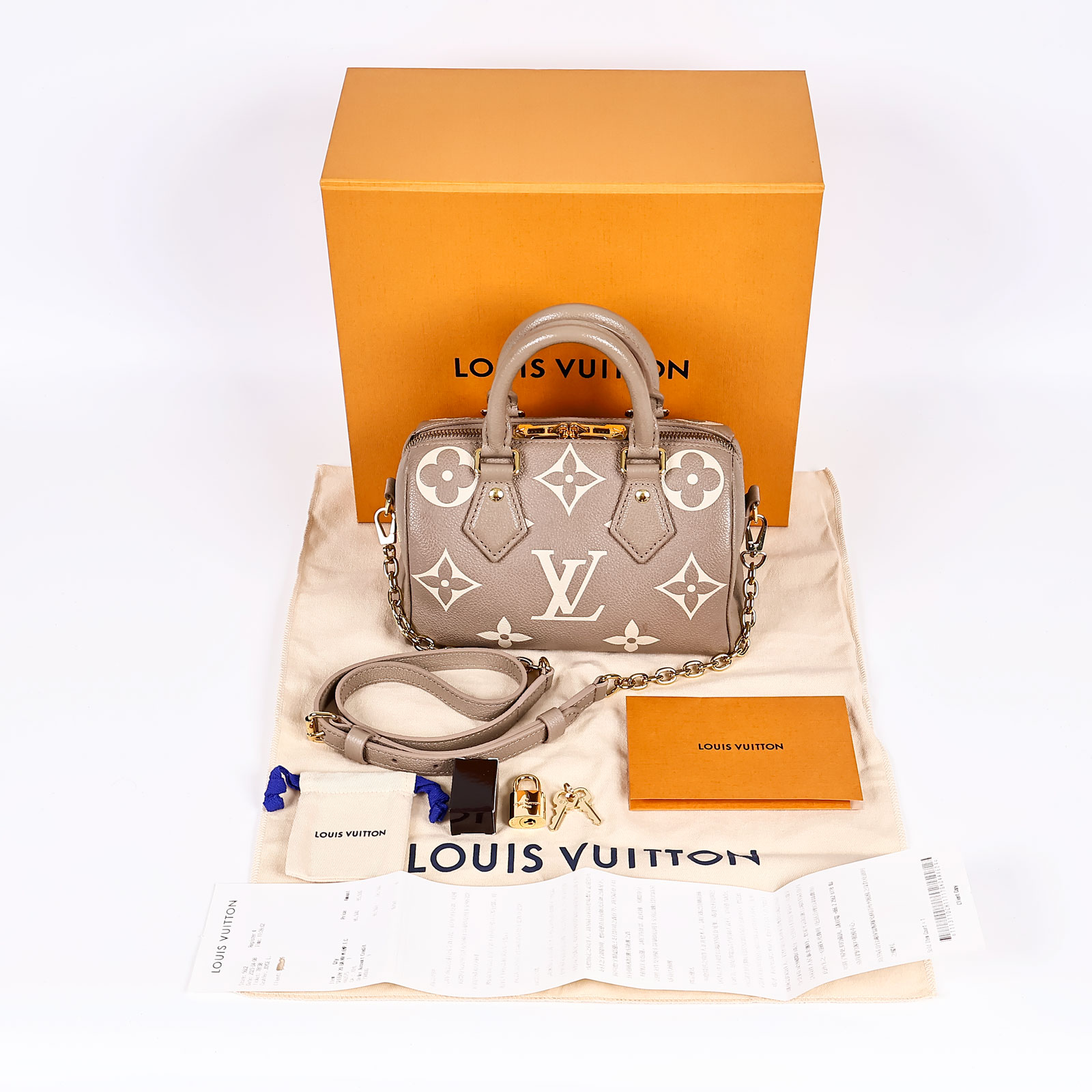 路易威登 LOUIS VUITTON Speedy Bandoulière  20 雙色 手提 斜背 波士頓包 M46575 晶片款  原廠盒子/購買證明/鎖組