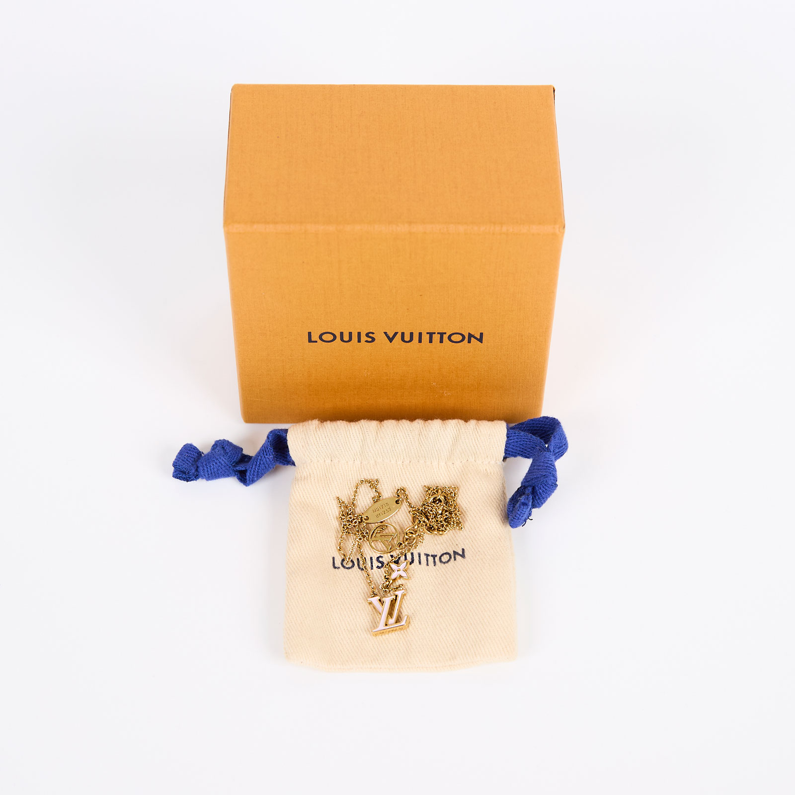 路易威登 LOUIS VUITTON LV Iconic 琺瑯項鏈 M01215 粉LOGO項鍊 原廠盒子/防塵袋