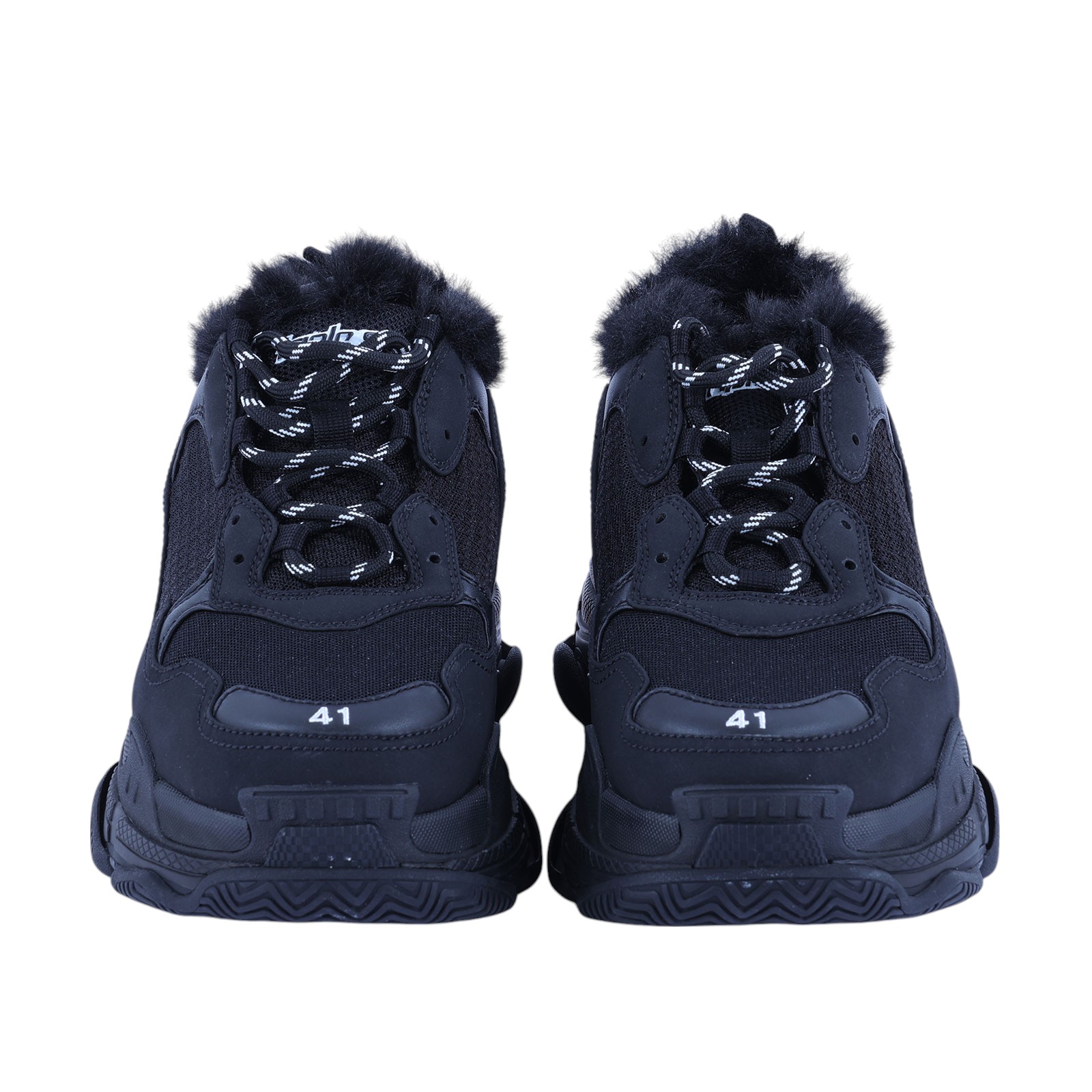 巴黎世家 BALENCIAGA Triple S 668563W3CQ5_41 黑Triple S毛毛秋冬款 #41 防塵袋/原廠盒子