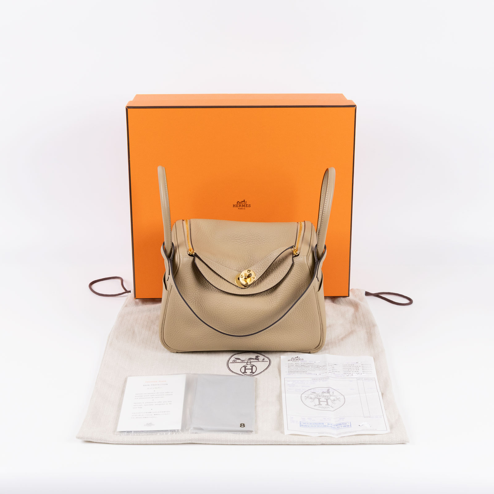 愛馬仕 Hermès Lindy 琳迪包 26 LD26 U刻 風衣灰LINDY26 原廠盒子.防塵袋/購買證明