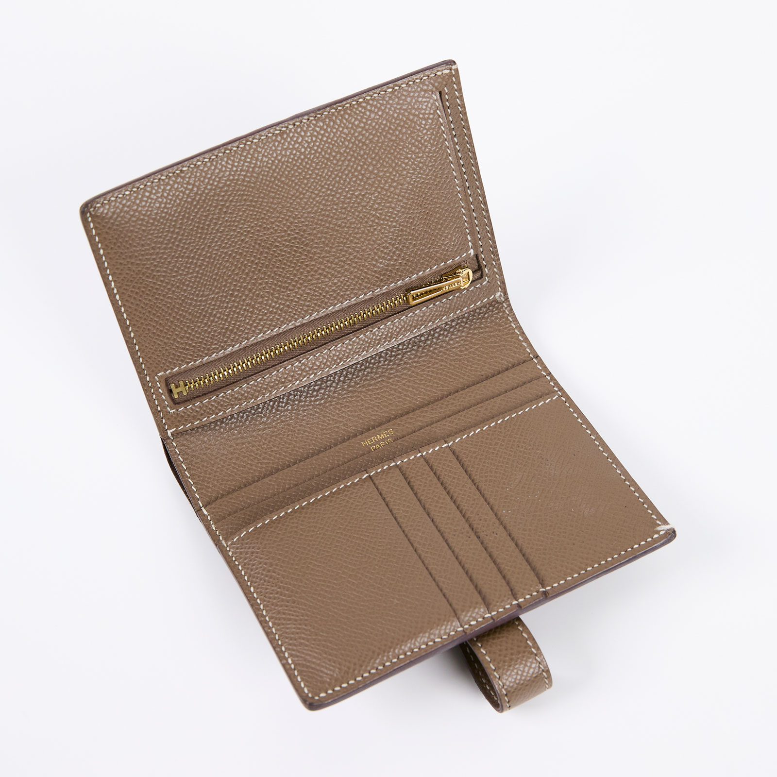 愛馬仕 Hermès Bearn 短夾 BEARN B刻 大象灰BEARN短夾 原廠盒子/購買證明