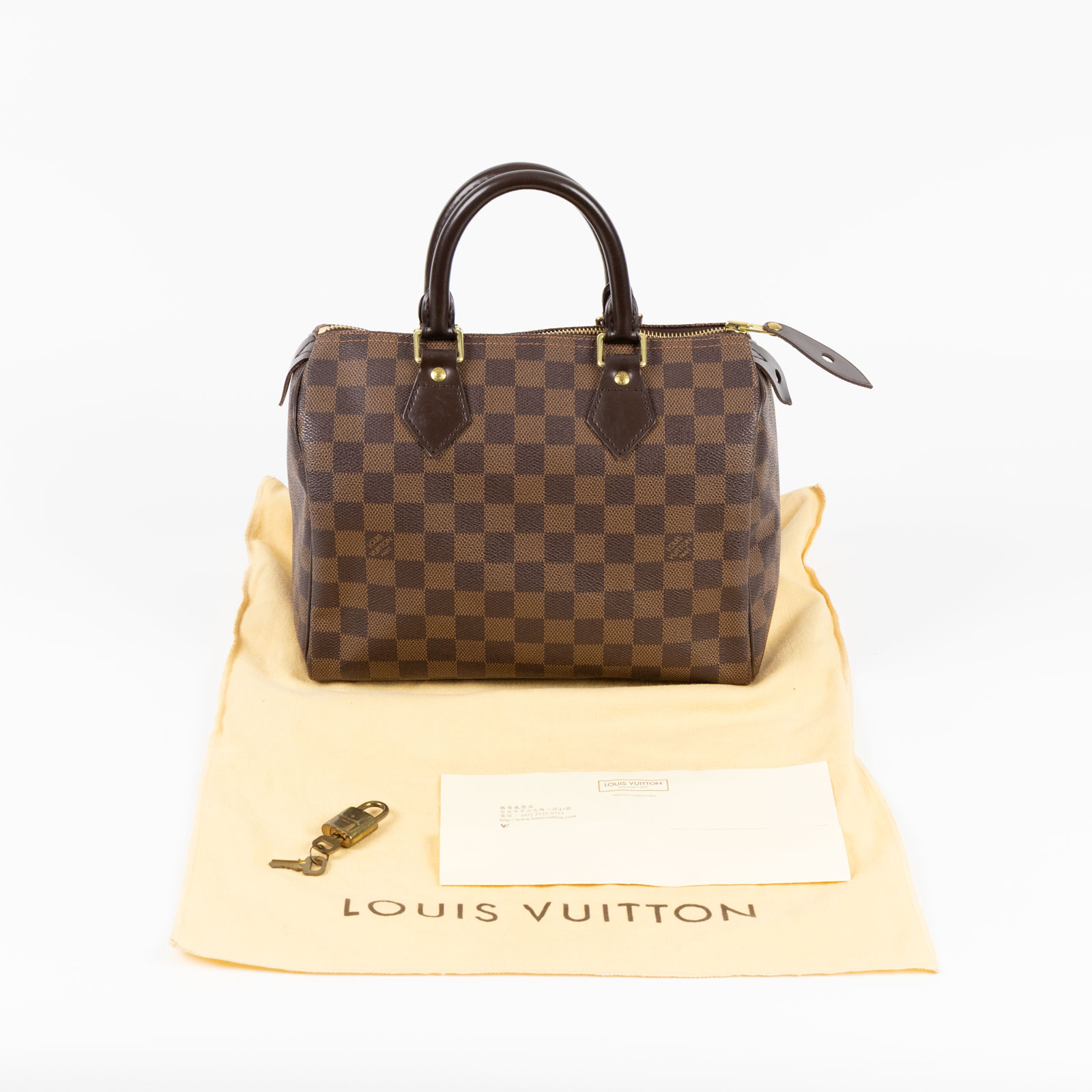 路易威登 LOUIS VUITTON Speedy 25 手提波士頓包 棕棋盤格 N41532 棋盤SPEEDY25 舊版 防塵袋/購買證明