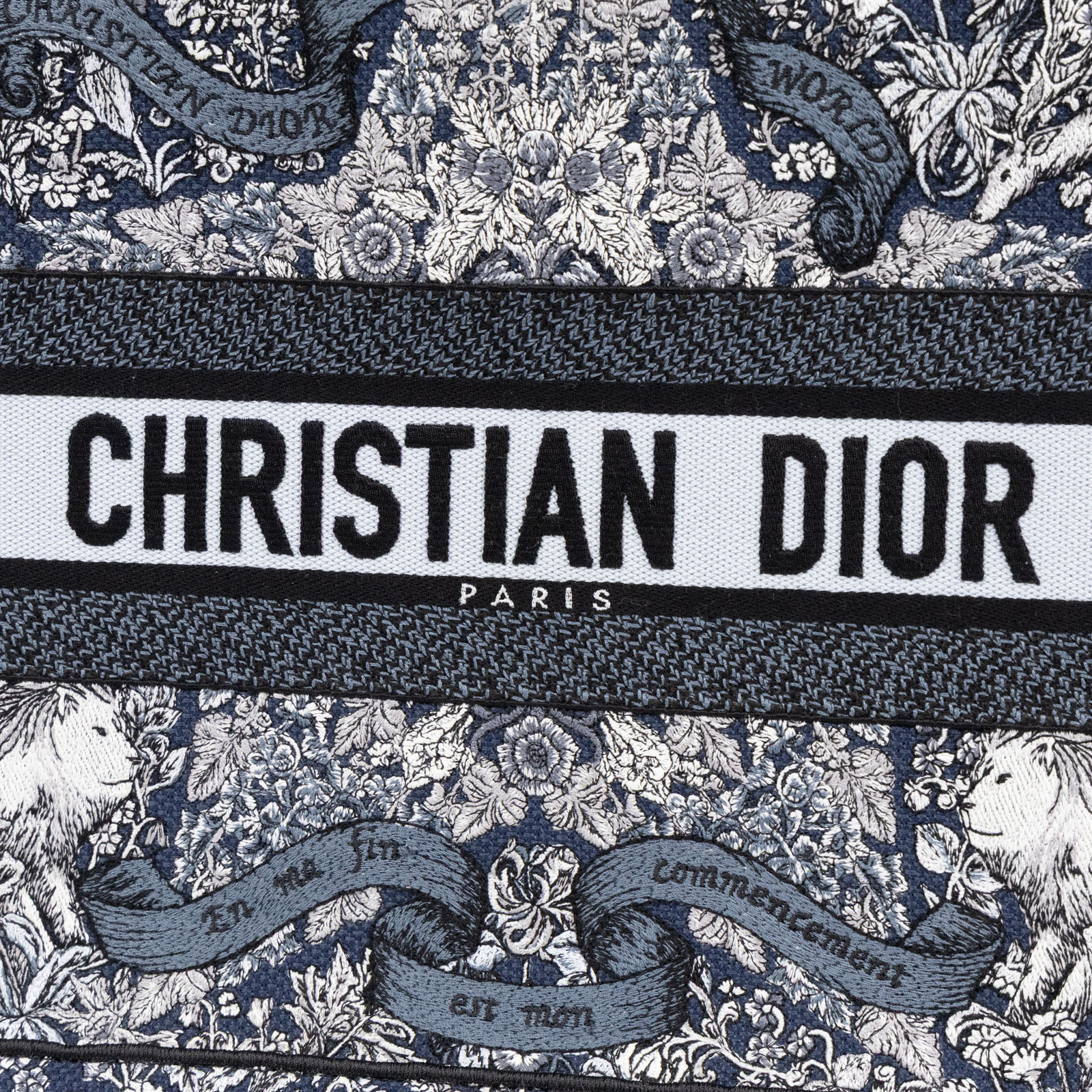 迪奧 CHRISTIAN DIOR Book Tote 中型 托特包 米色 藍色 M1296ZEDO  原廠盒子/防塵袋/保證卡/購買證明影本