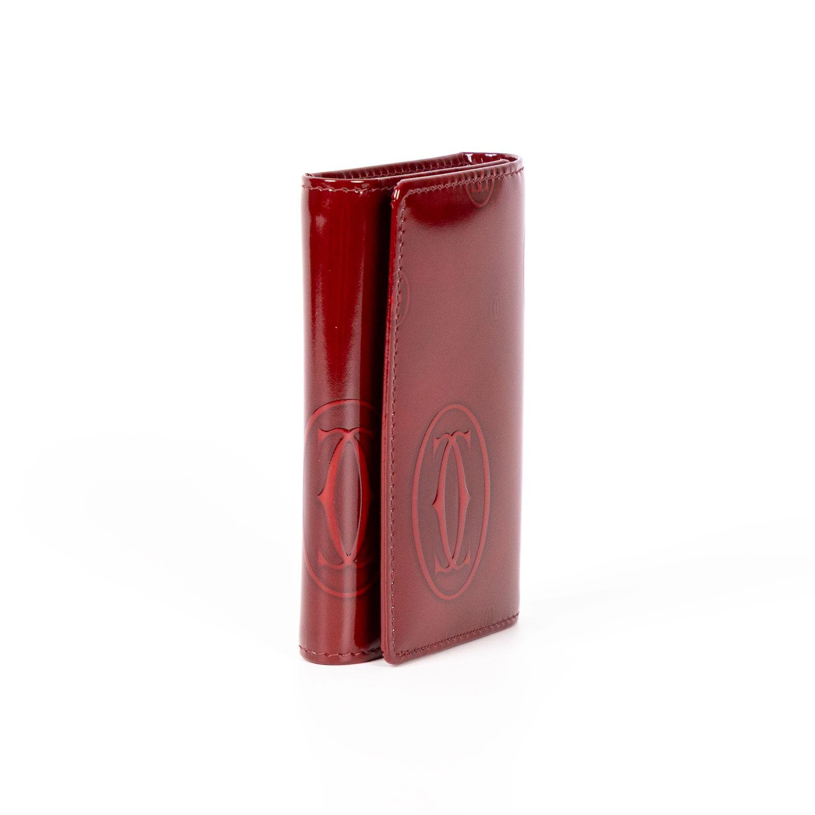 卡地亞 CARTIER 小型皮具 6鍵 鑰匙圈 L3000929 紅色漆皮鑰匙包 原廠盒子/保證卡