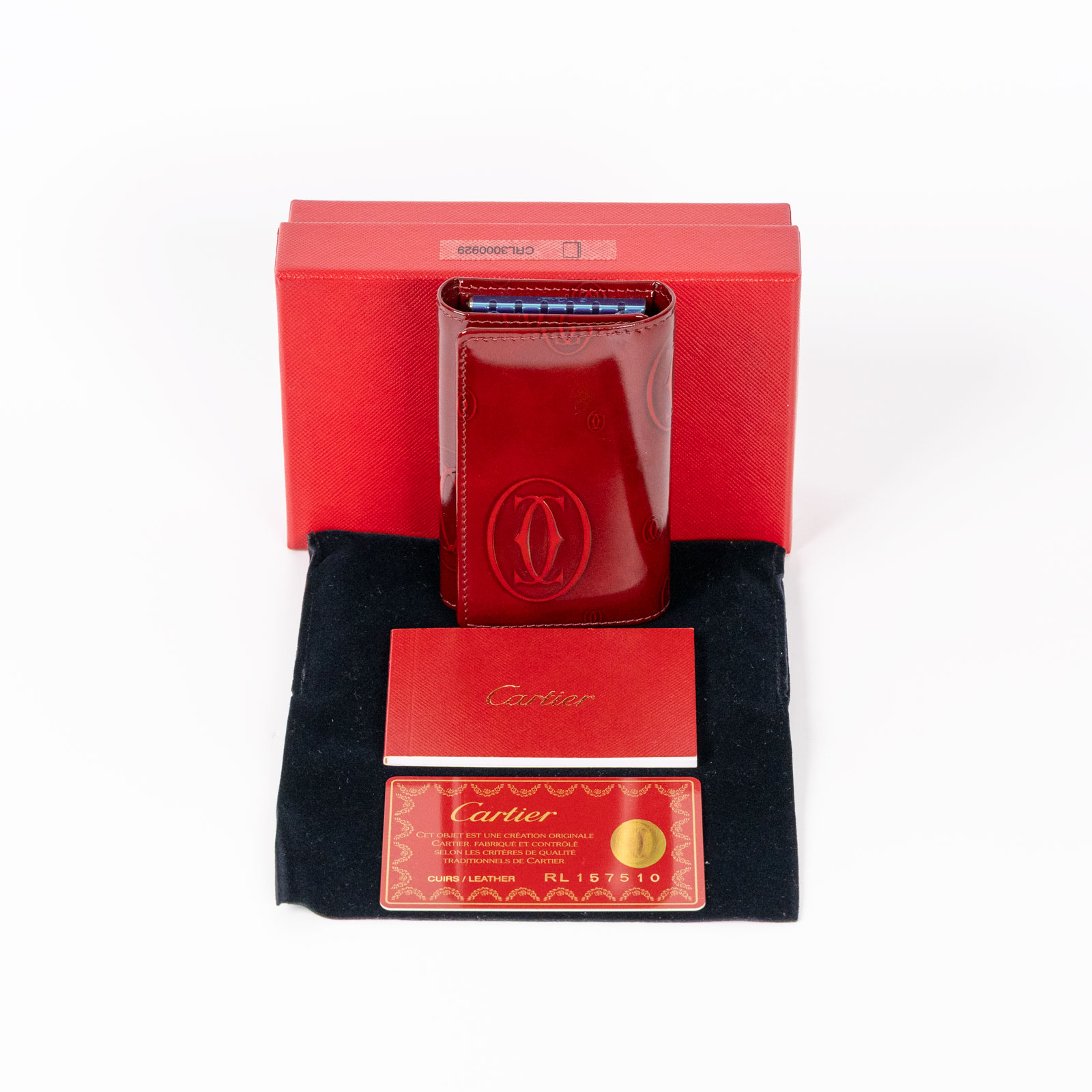 卡地亞 CARTIER 小型皮具 6鍵 鑰匙圈 L3000929 紅色漆皮鑰匙包 原廠盒子/保證卡