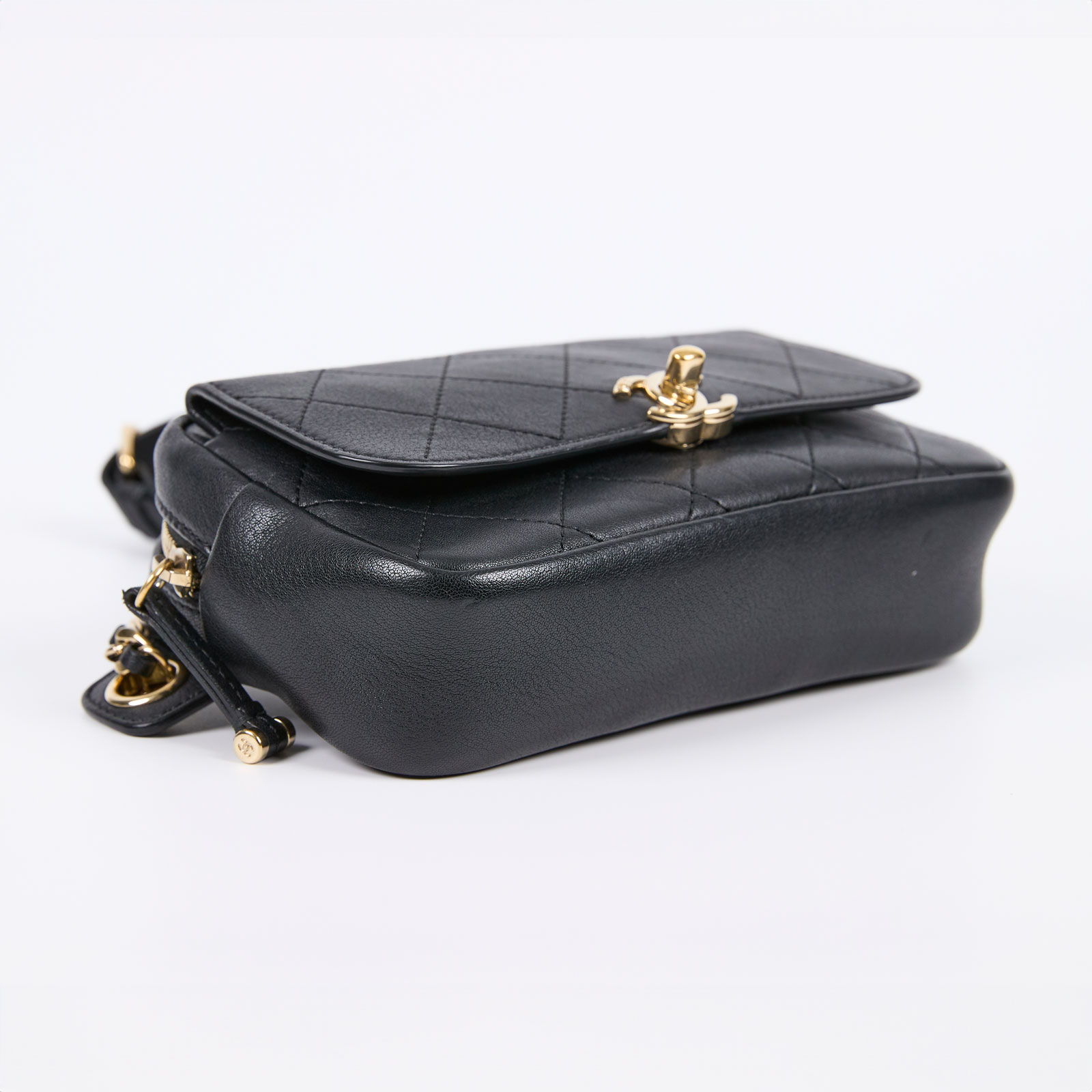 香奈兒 CHANEL 方形 腰包 AS0142 26開 黑菱格胸包 防塵袋/保證卡/購買證明
