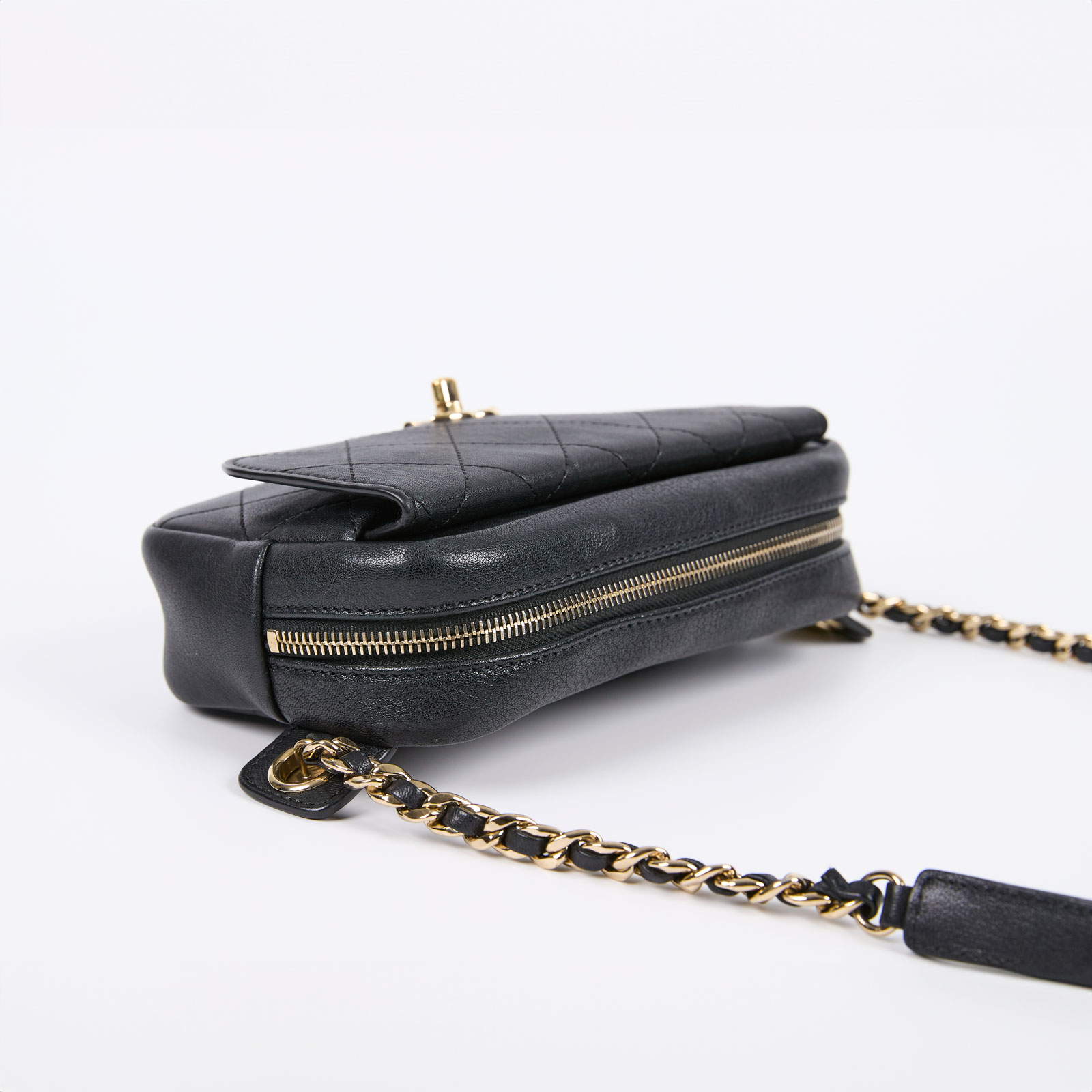 香奈兒 CHANEL 方形 腰包 AS0142 26開 黑菱格胸包 防塵袋/保證卡/購買證明