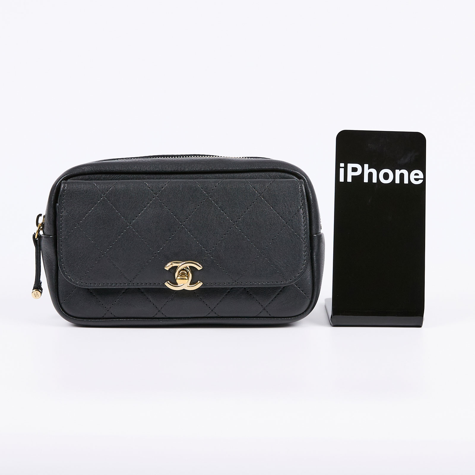 香奈兒 CHANEL 方形 腰包 AS0142 26開 黑菱格胸包 防塵袋/保證卡/購買證明