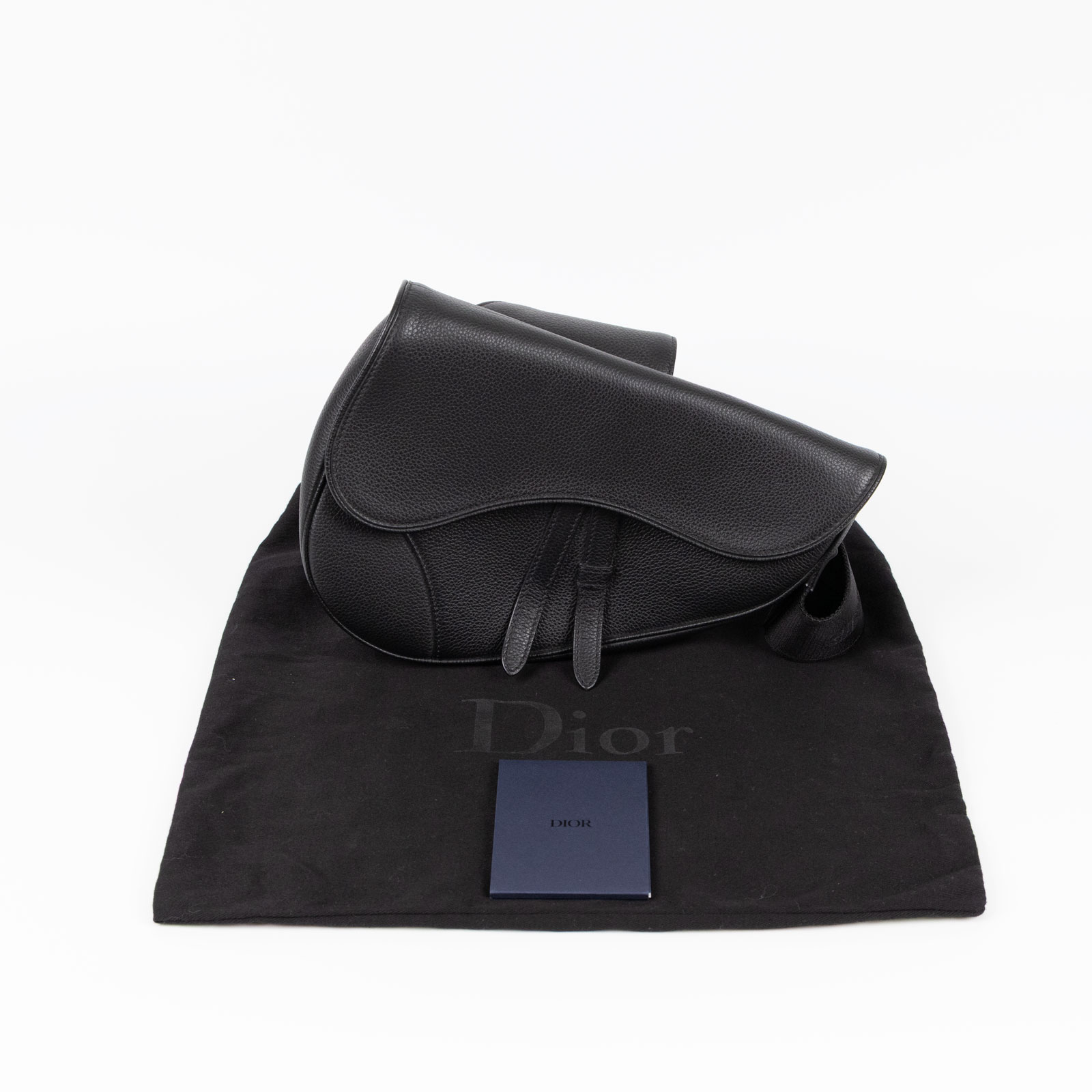 迪奧 CHRISTIAN DIOR Saddle 馬鞍包  黑馬鞍包 防塵袋/ 保證卡