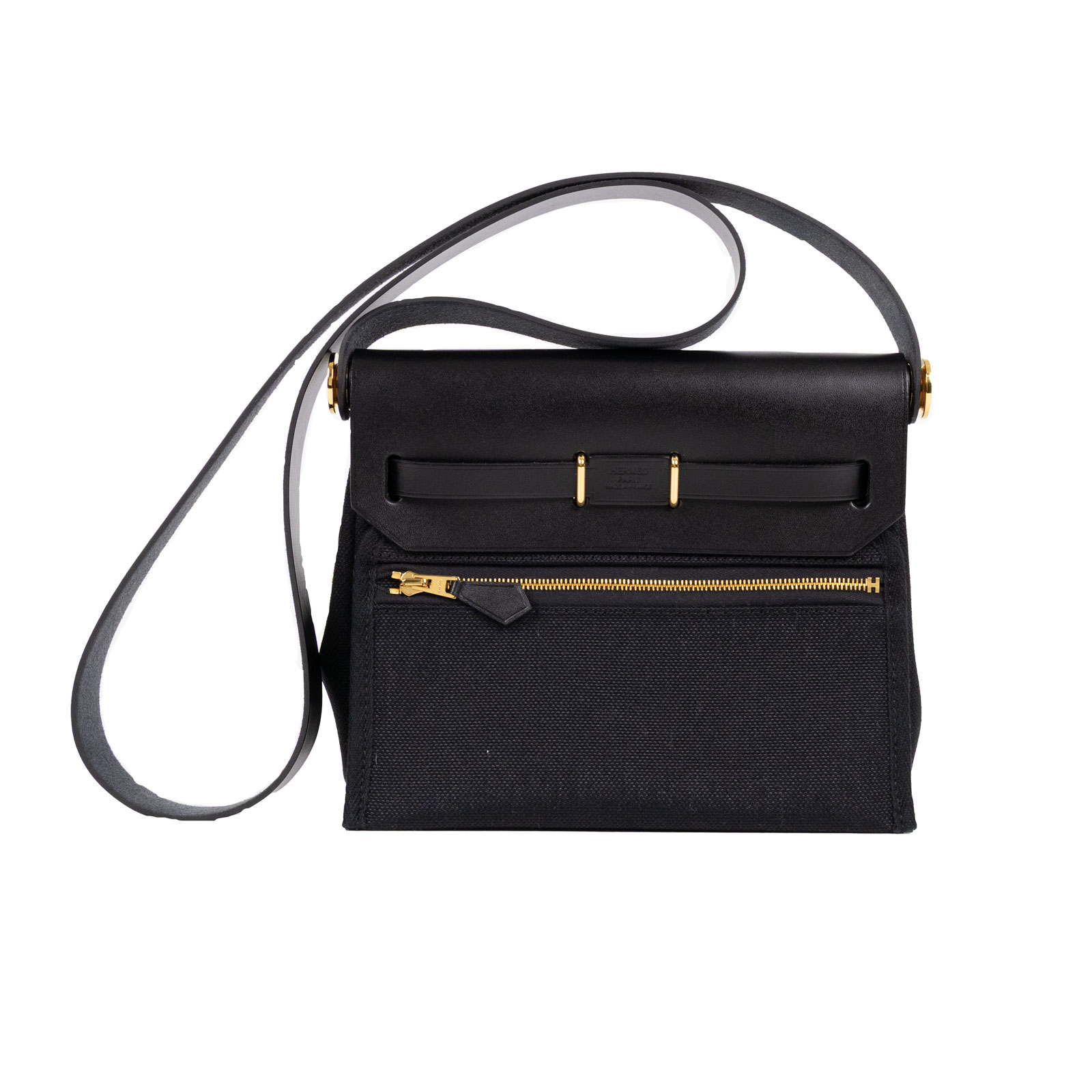 愛馬仕 Hermès Herbag Zip 20 HER20 W刻 黑金HERBAG 20 原廠盒子/防塵袋/購買證明影本