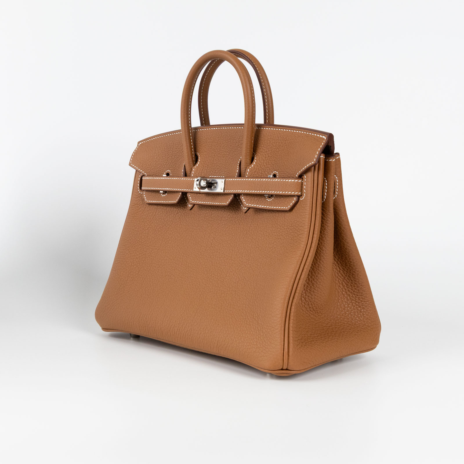 愛馬仕 Hermès Birkin Bag 柏金包 25 BK25 W刻 GOLD/TOGO 金棕銀釦BIRKIN25 原廠盒子/防塵袋/購買證明