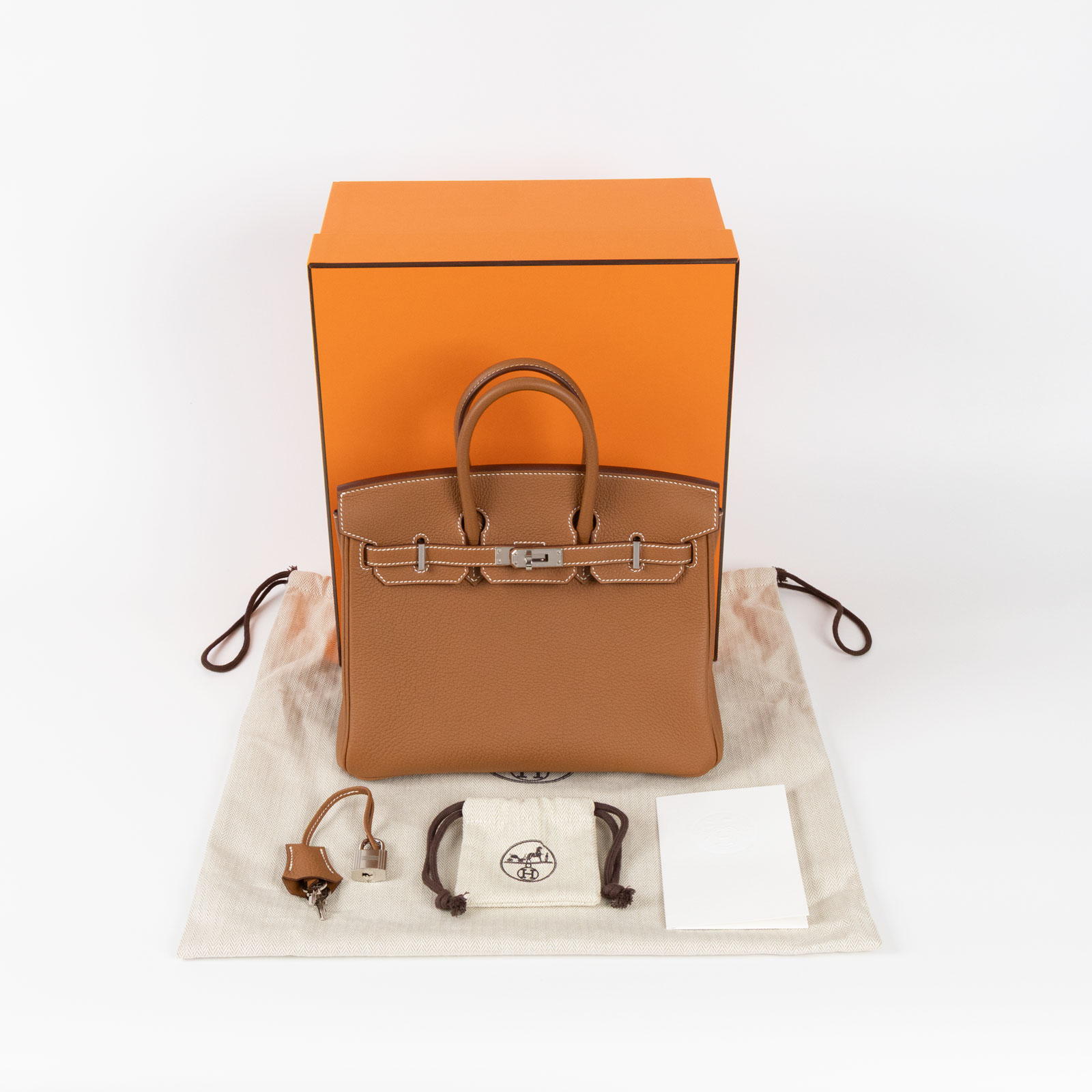 愛馬仕 Hermès Birkin Bag 柏金包 25 BK25 W刻 GOLD/TOGO 金棕銀釦BIRKIN25 原廠盒子/防塵袋/購買證明