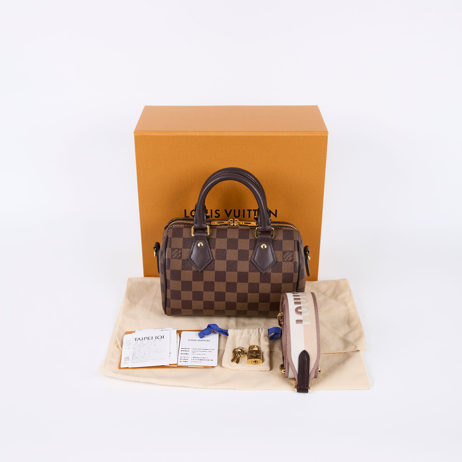 路易威登 LOUIS VUITTON Speedy Bandoulière 20 棕棋盤 手提 斜背 波士頓包 N40489 晶片款  原廠盒子/防塵袋/購買證明