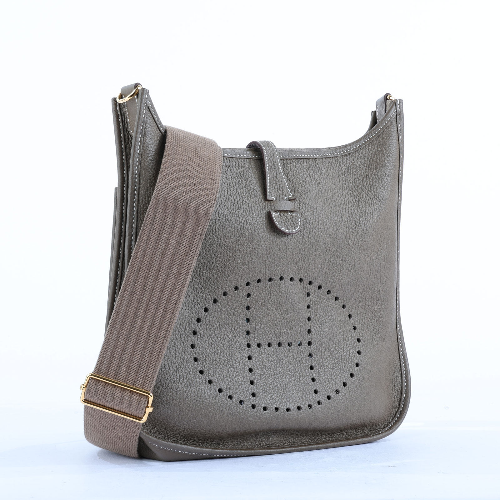 愛馬仕 Hermès Evelyne Bag 伊芙琳包 29 馬蹄型 EV29 U刻 象灰EVELYNE 29 防塵袋 購買證明影本