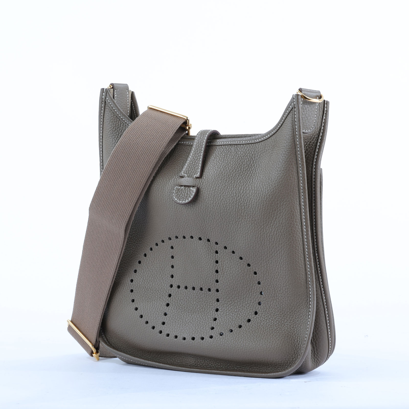 愛馬仕 Hermès Evelyne Bag 伊芙琳包 29 馬蹄型 EV29 U刻 象灰EVELYNE 29 防塵袋 購買證明影本
