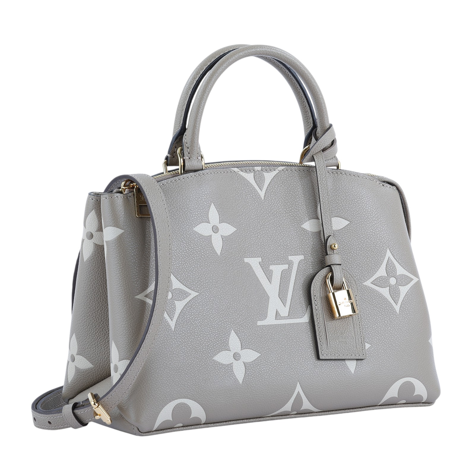 路易威登 LOUIS VUITTON Petit Palais 斑鳩灰奶油 壓花粒面牛皮 手提包 單肩包 M58914 晶片款  原廠盒子/防塵袋/購買證明