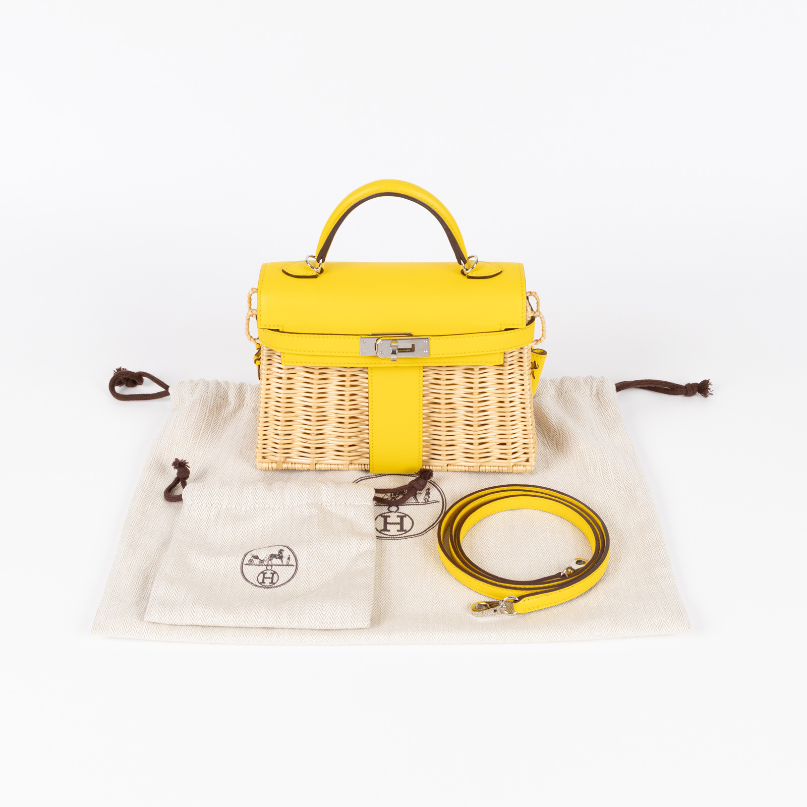 愛馬仕 Hermès Kelly Bag 凱莉包 mini Picnic KLMPIC Y刻 黃 MINI PICNIC 防塵袋