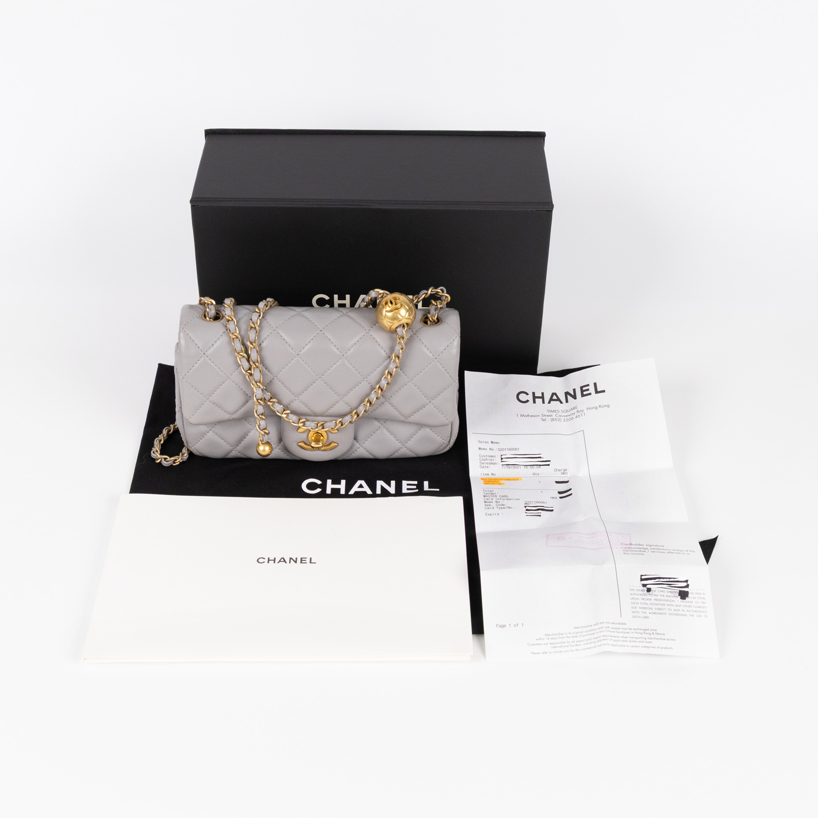 香奈兒CHANEL 金球款經典迷你口蓋包AS1787 晶片款☆灰COCO20金球款原廠