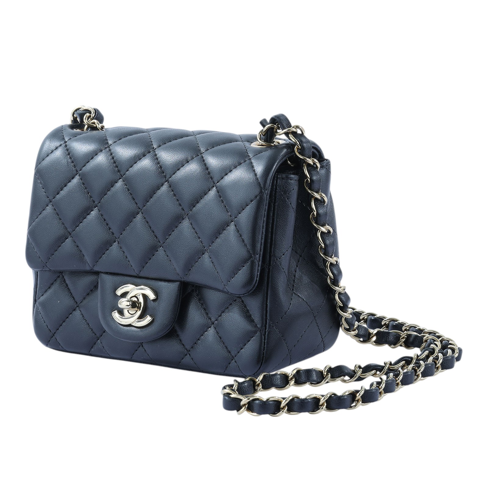 香奈兒 CHANEL CF 方形 迷你 口蓋包 A35200 晶片款 黑淡金方胖 原廠盒子